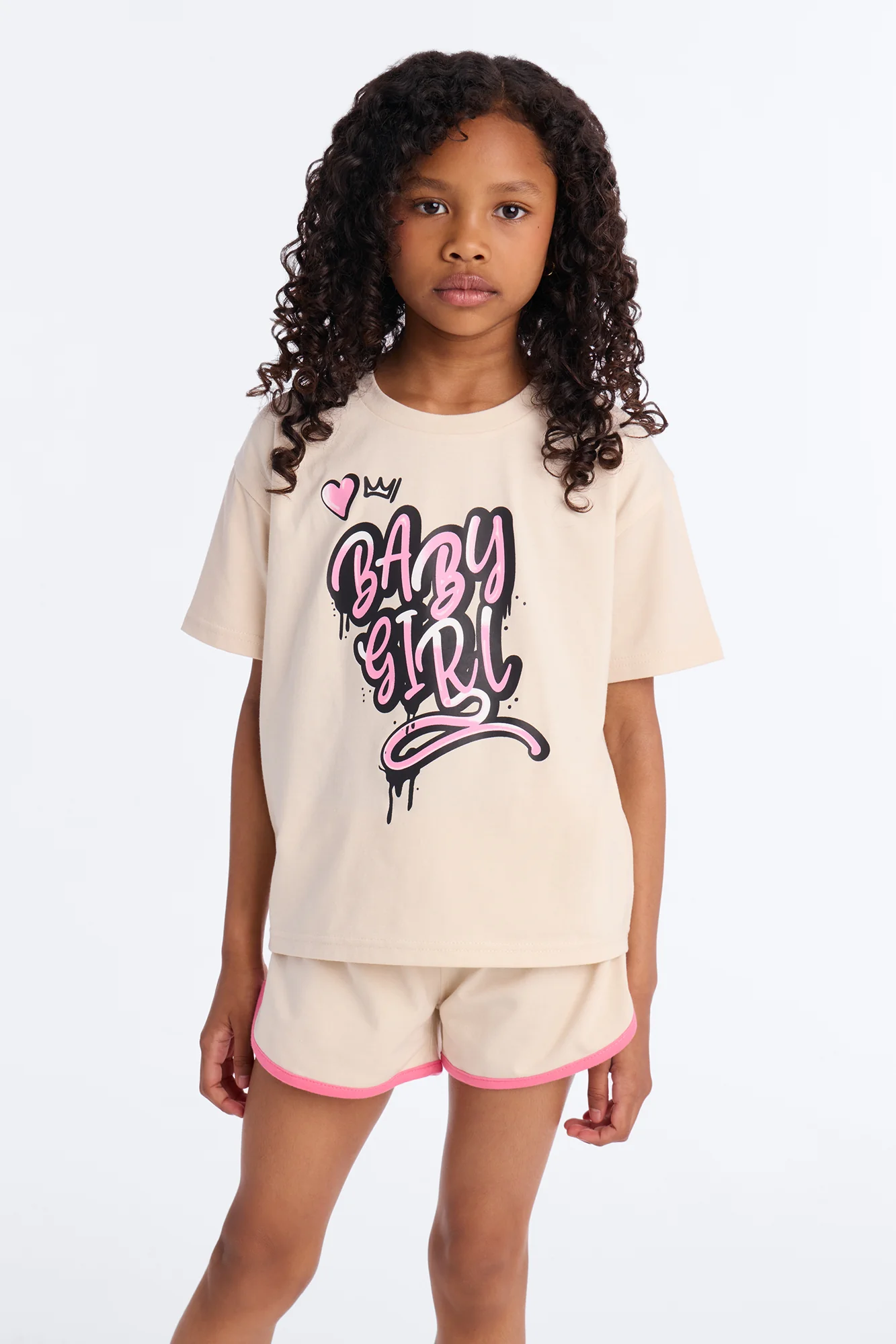 Mini Baby Girl Forever Short Set - Sand - Image 2