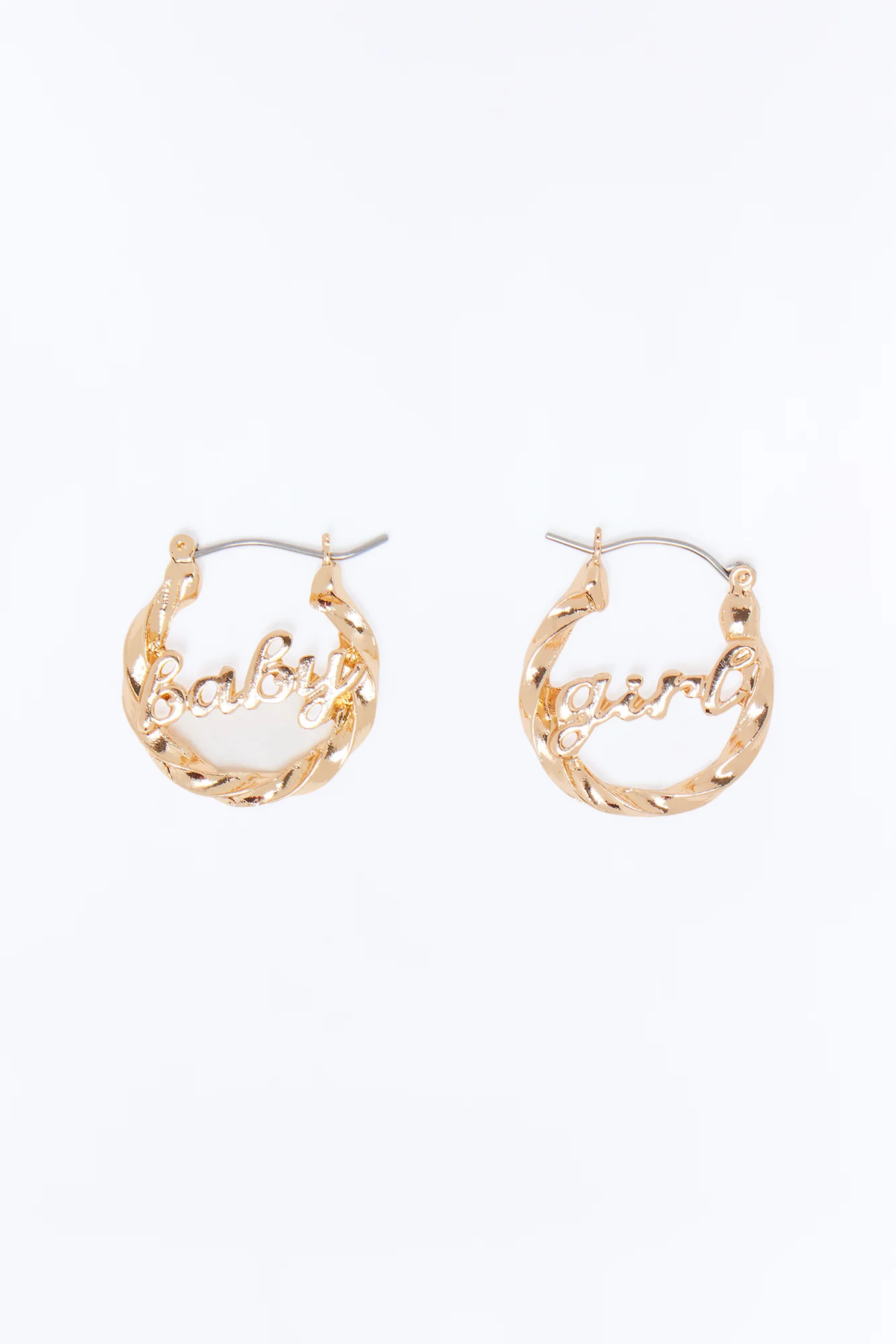 Mini Baby Girl Hoop Earrings - Gold - Image 3