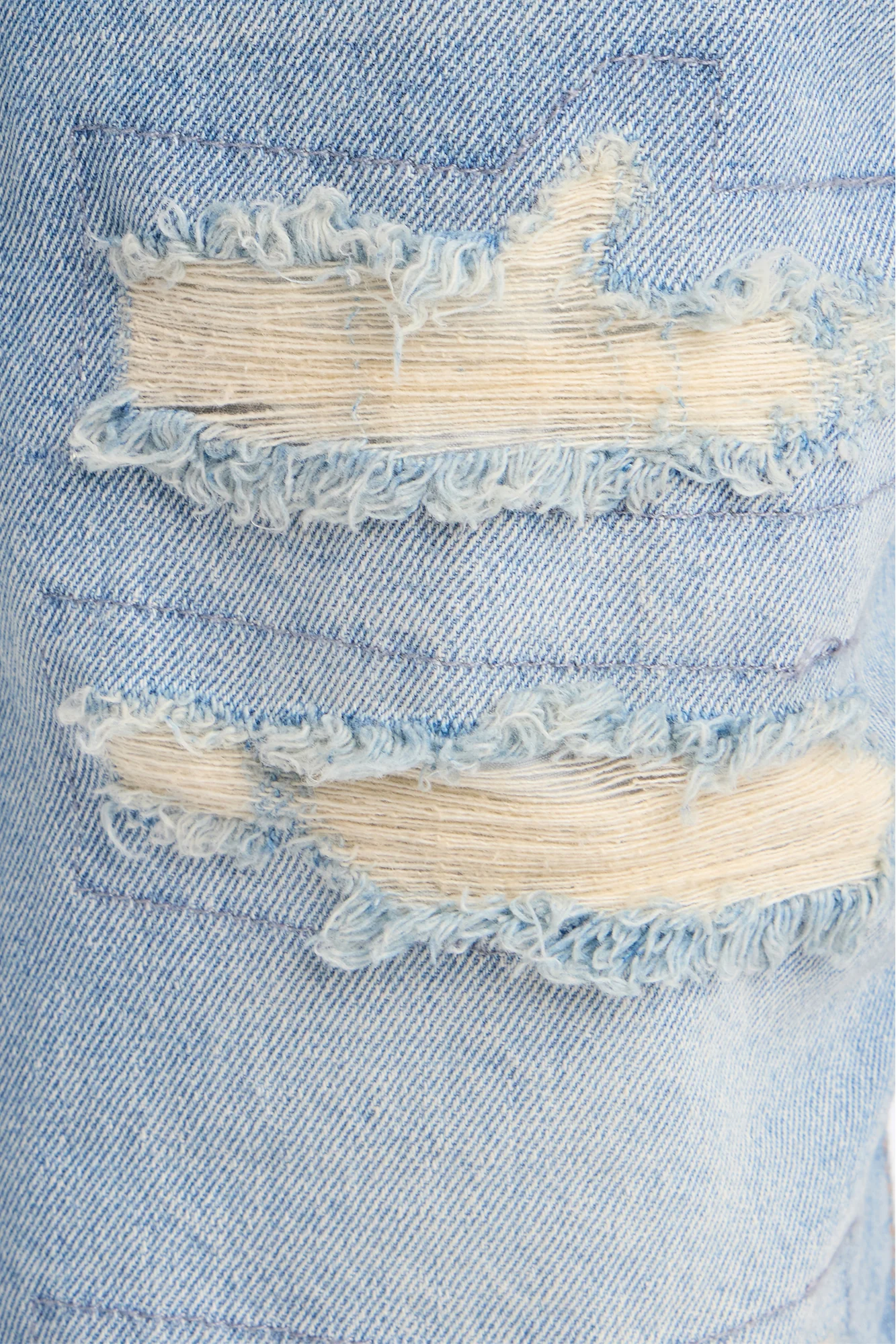 Mini Back To It Distressed Raw Hem Slim Denim Shorts - Light Wash - Image 3