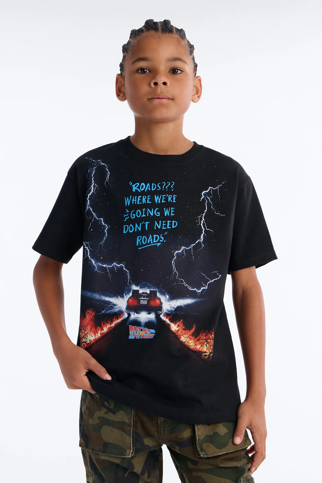 Mini Back To The Future Roads Oversized Short Sleeve Tee - Black