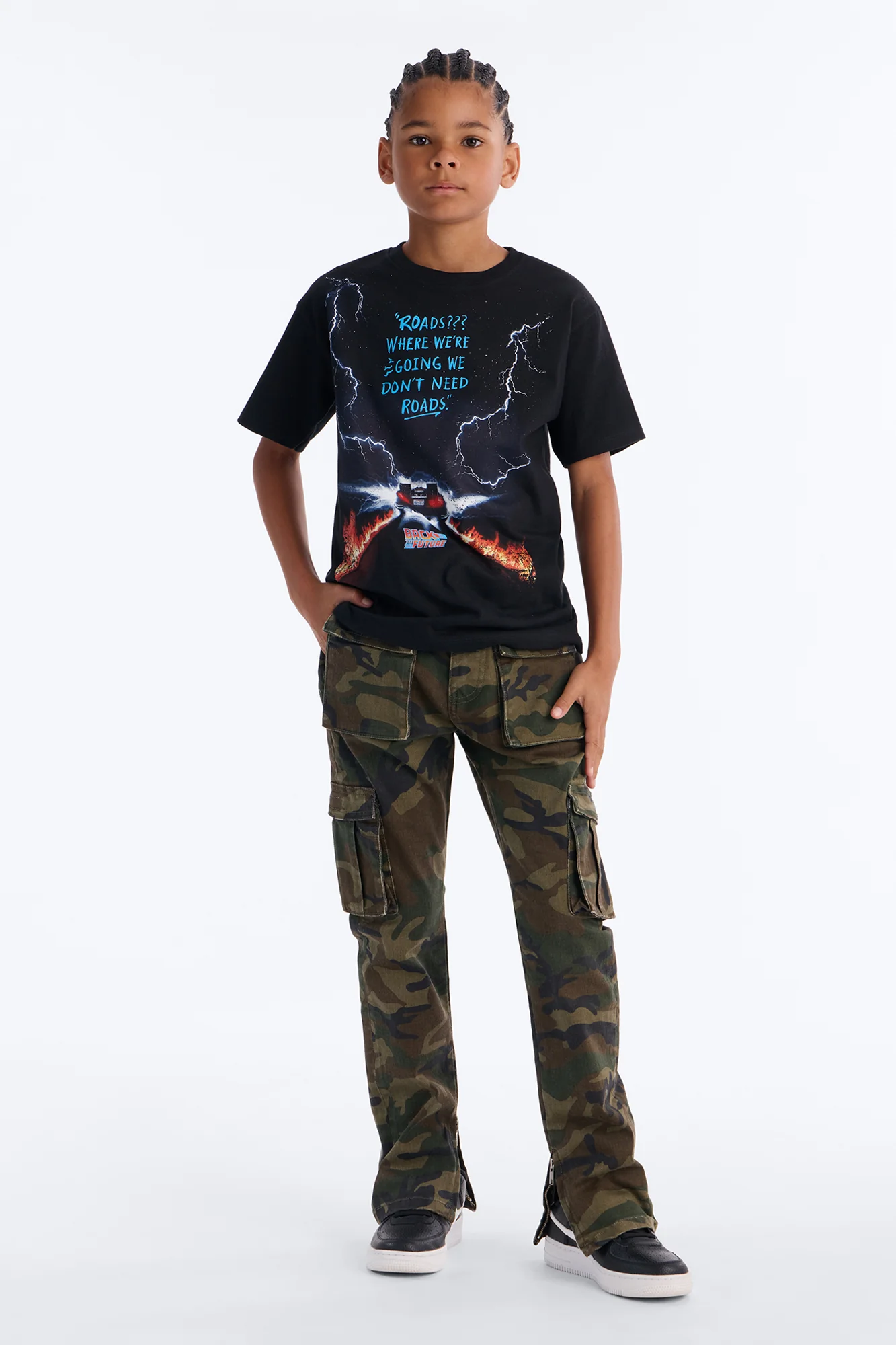 Mini Back To The Future Roads Oversized Short Sleeve Tee - Black - Image 2