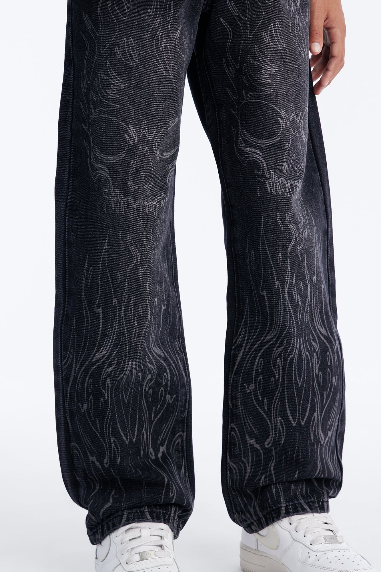 Mini Baggy Hellfire Jean Denim - Black Wash - Image 3