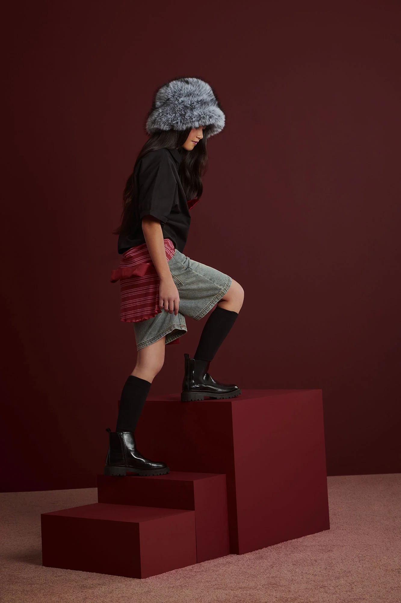 Mini Basic 90's Denim Jorts - Light Wash - Image 6