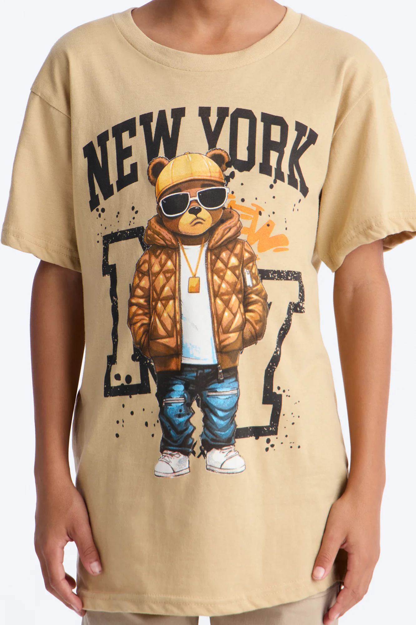 Mini Bear In New York Short Sleeve Tee - Sand - Image 3
