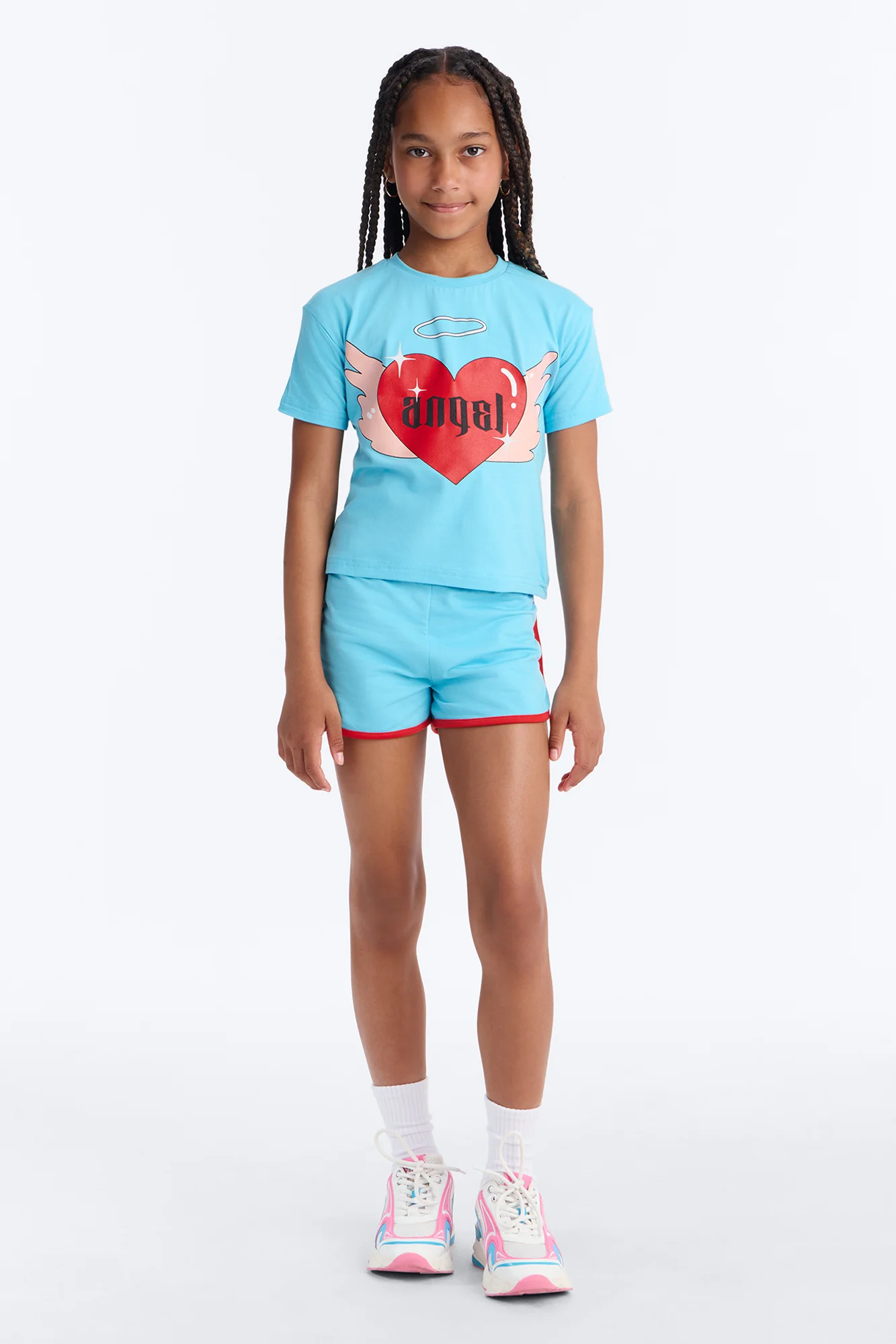 Mini Beautiful Angel Short Set - Blue