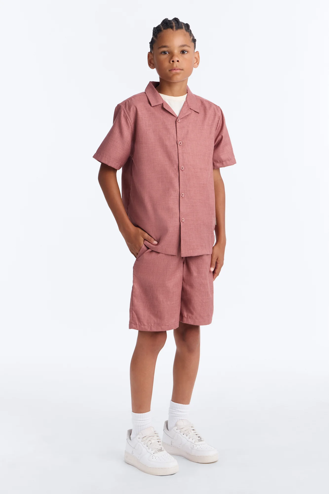 Mini Beautiful Weather Short Set - Rose