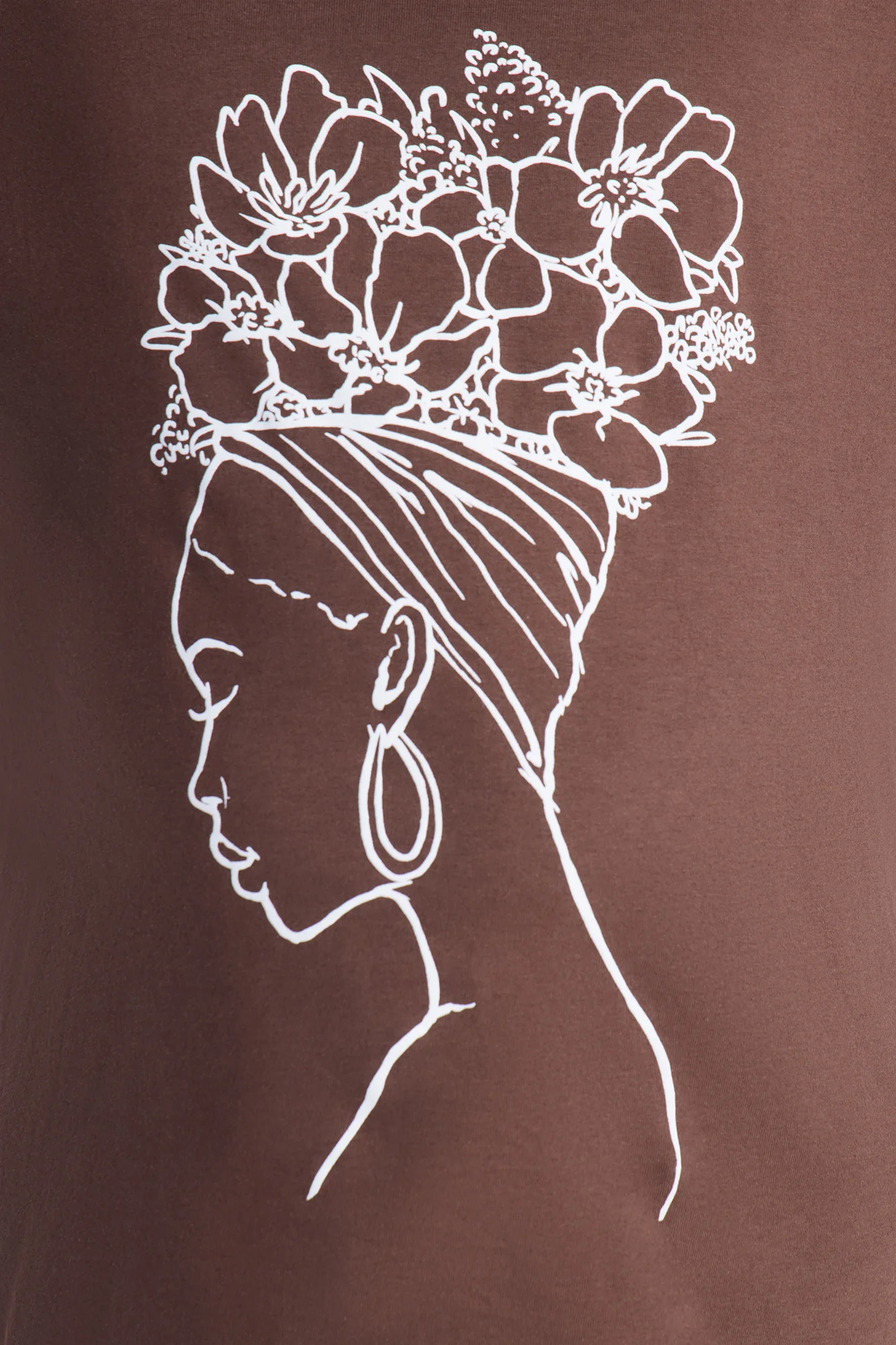 Mini Beautiful Woman Side Profile Tee - Brown - Image 3