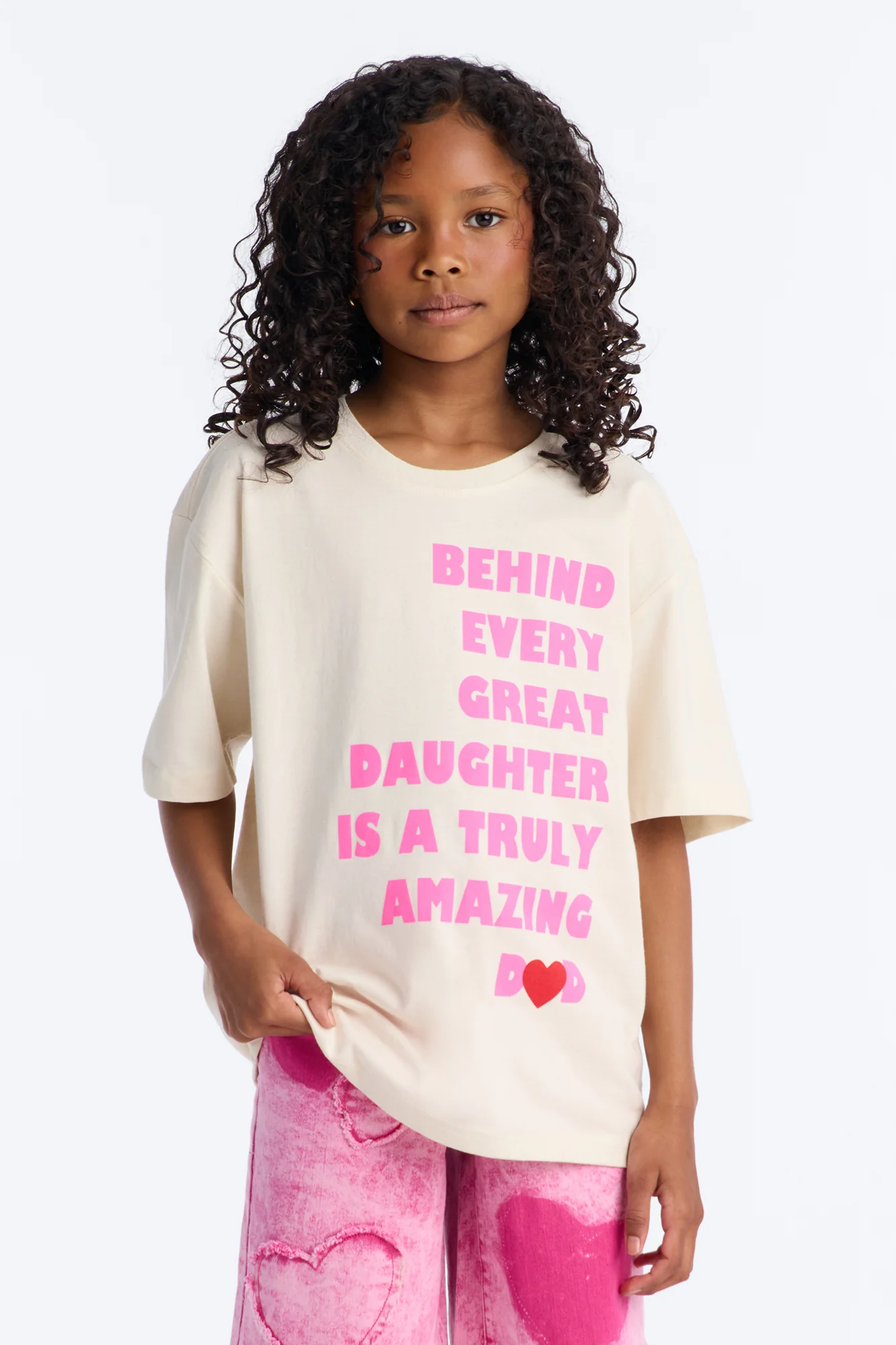 Mini Behind Every Great Daughter Short Sleeve Tee - Natural