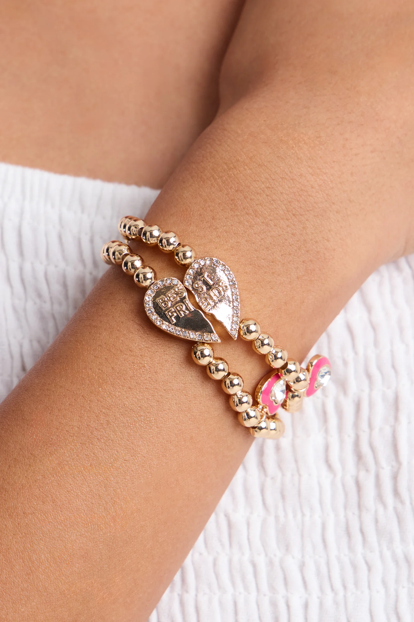 Mini Best Friends Stretch Bracelet Set - Gold - Image 2