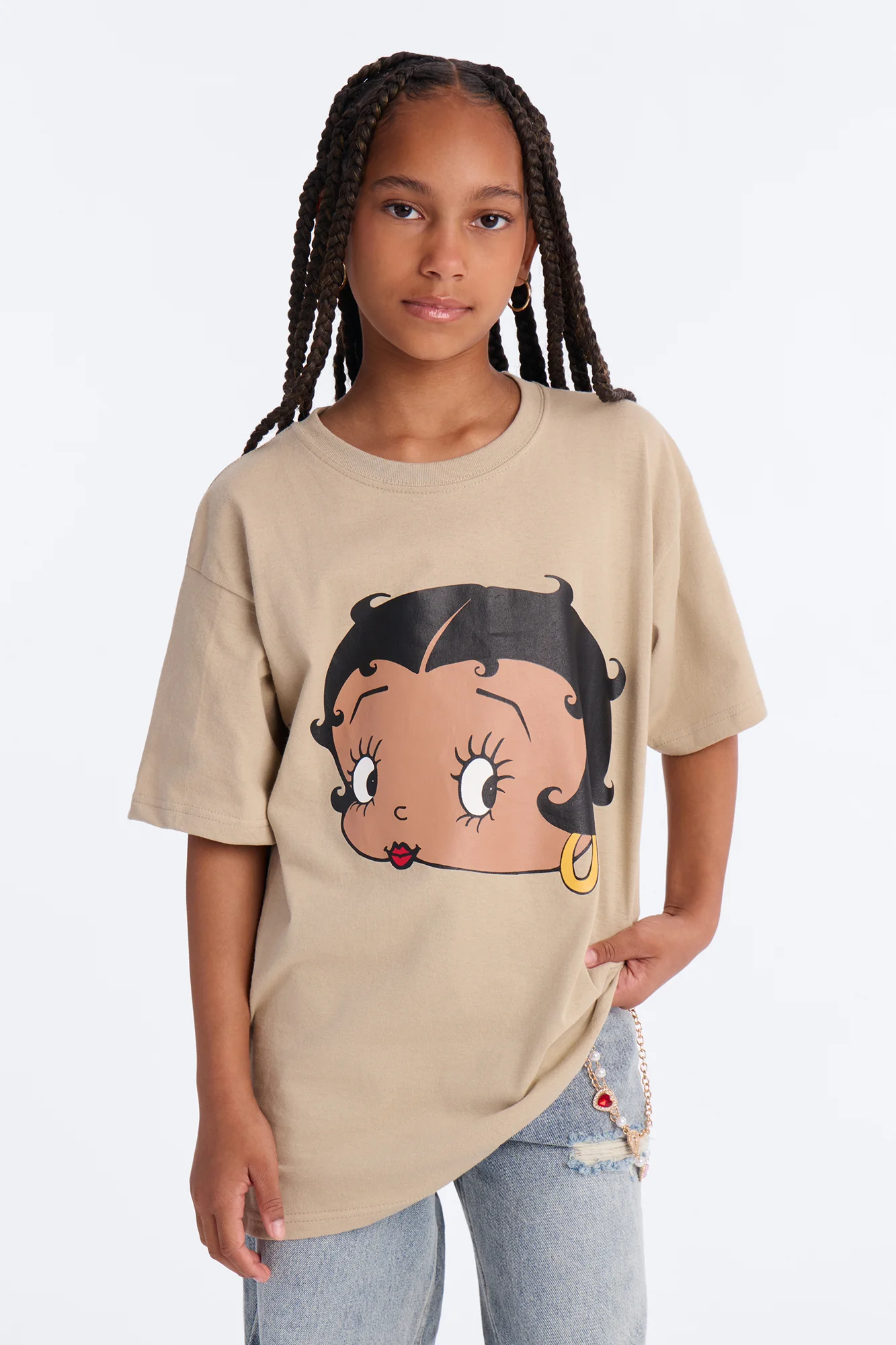 Mini Betty Boop Short Sleeve Tee - Sand