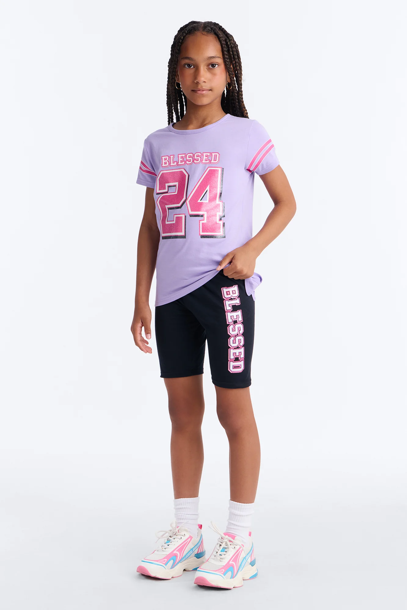 Mini Blessed 24 Bike Short Set - Lavender/combo