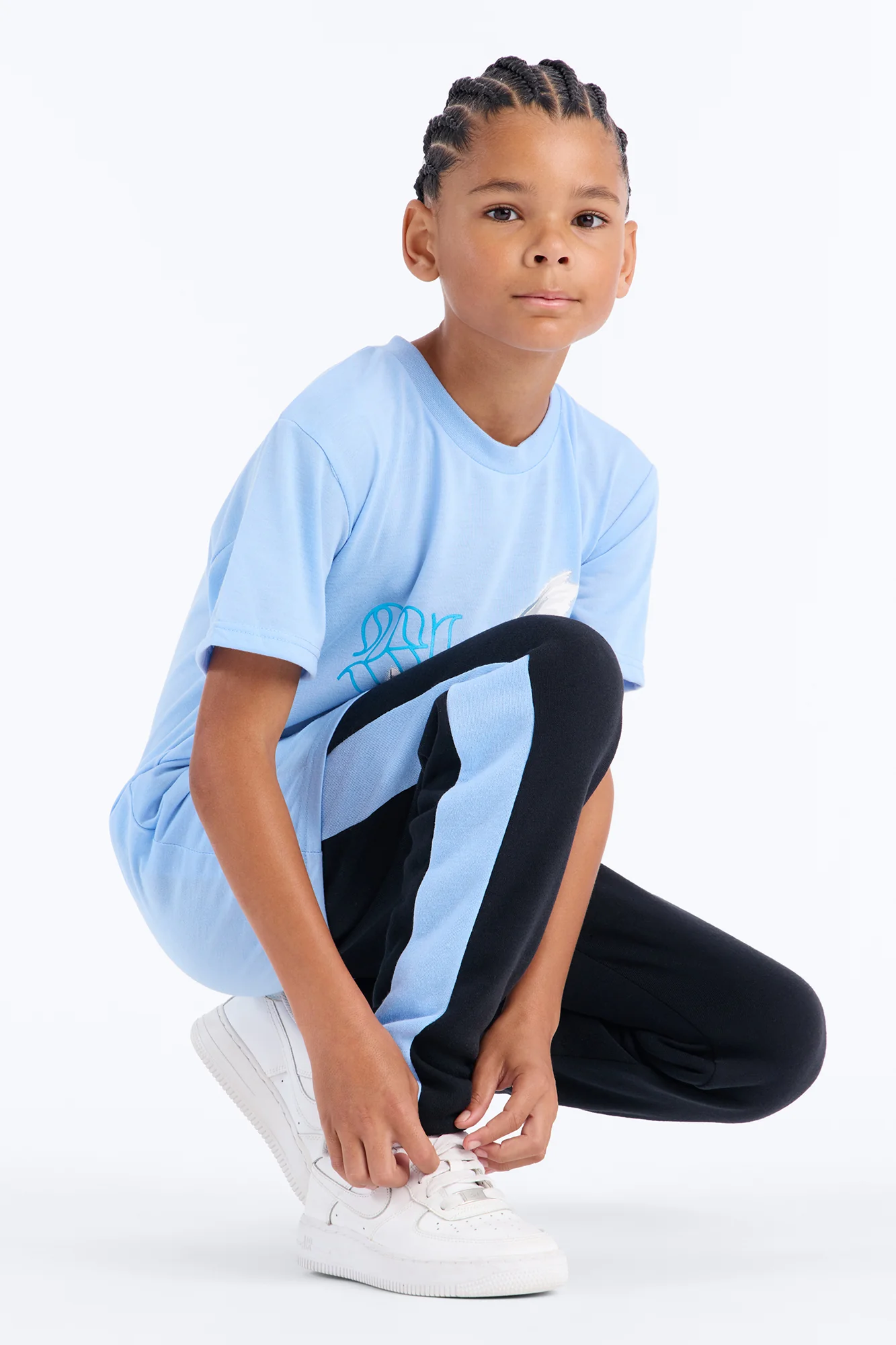 Mini Blessed As Usual Jogger Pant Set - Blue/combo - Image 3