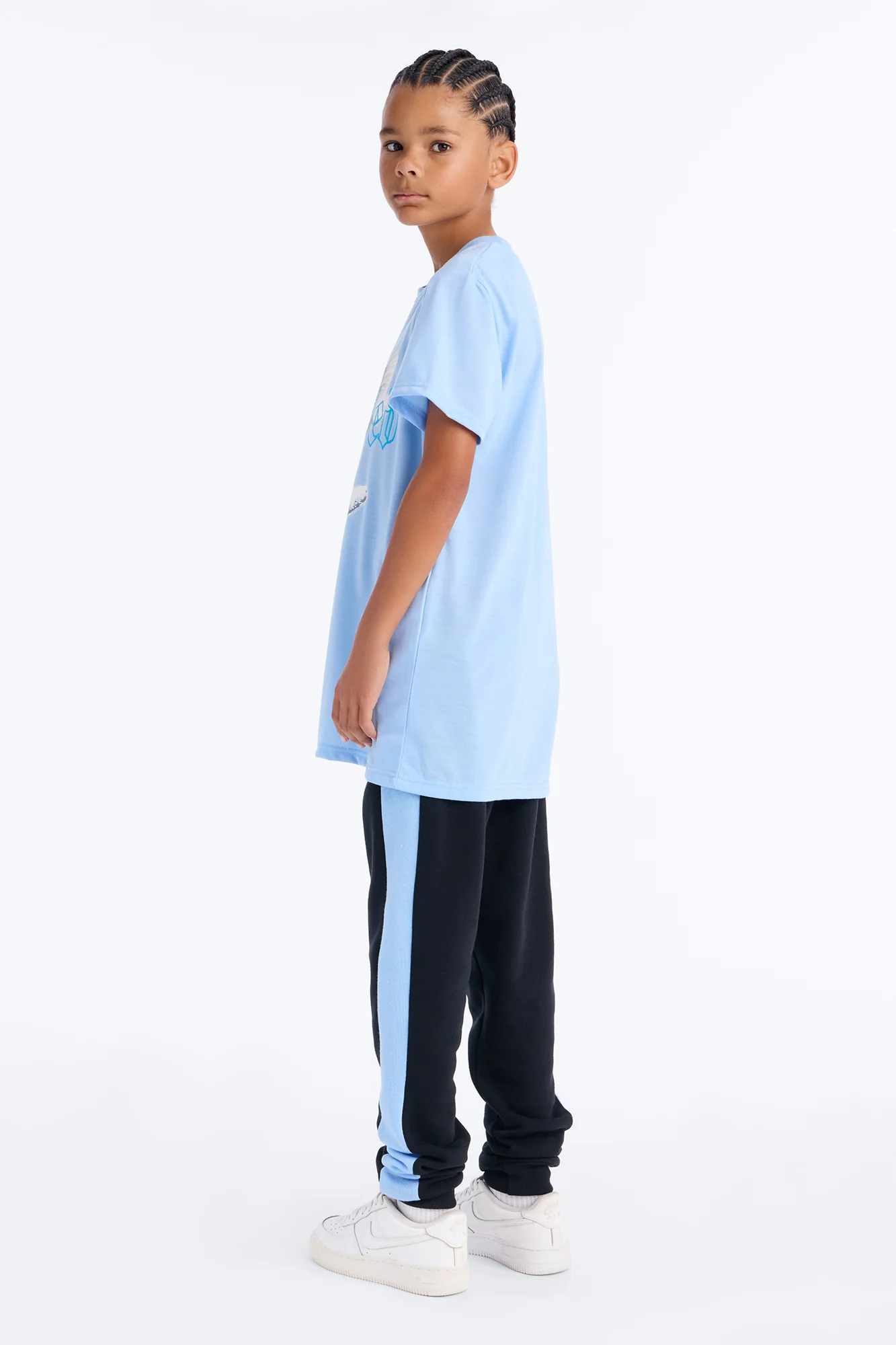 Mini Blessed As Usual Jogger Pant Set - Blue/combo - Image 4