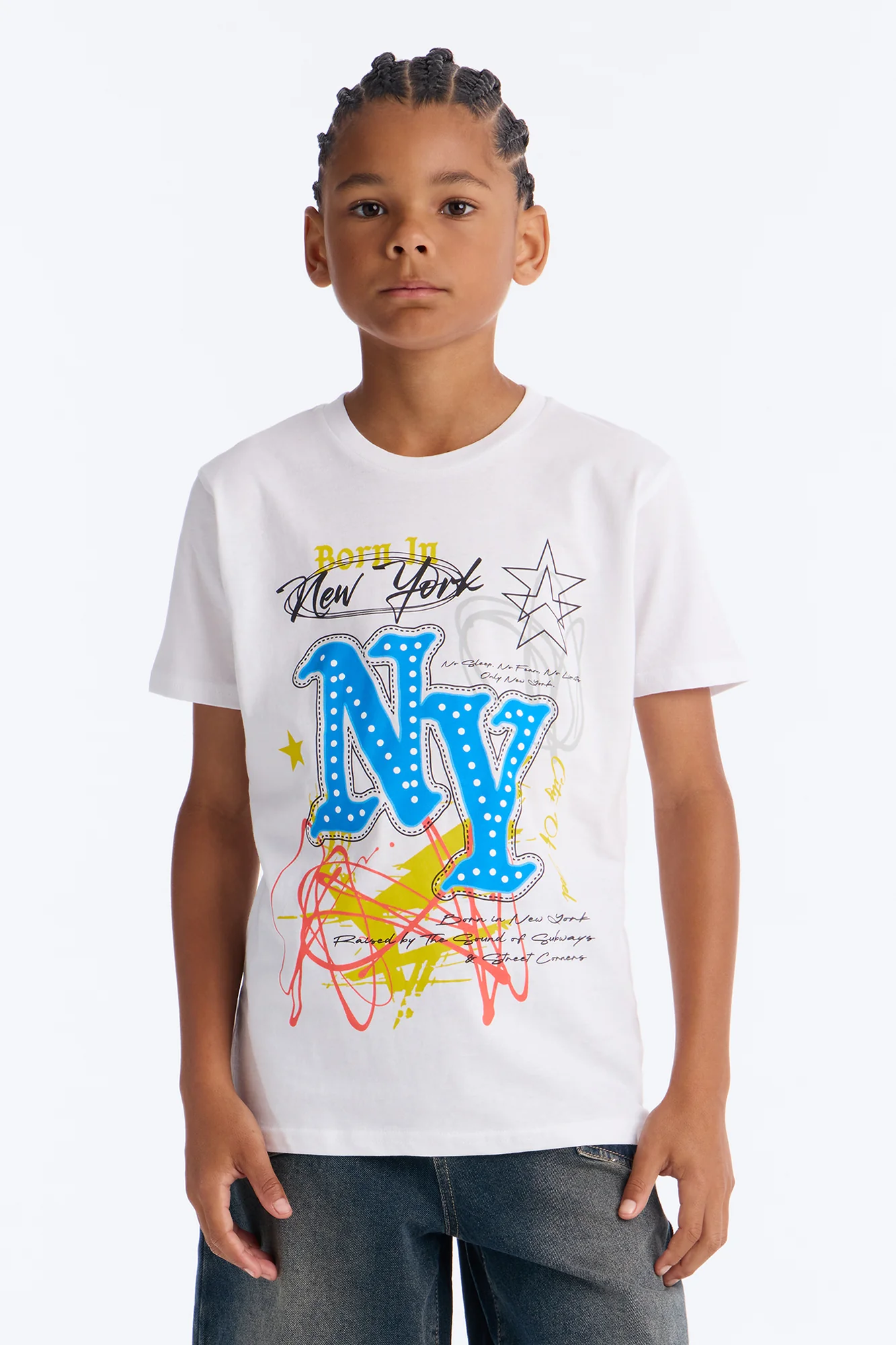 Mini Born In New York Short Sleeve Tee - White