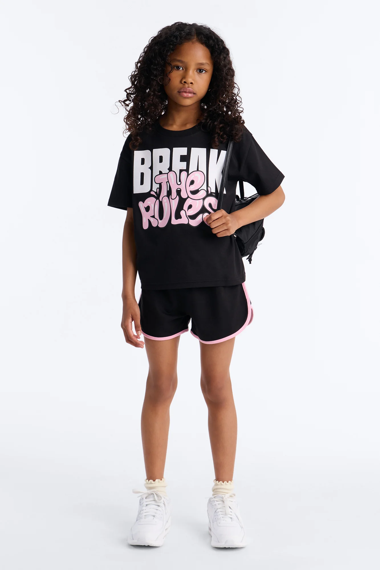 Mini Break The Rules Short Set - Black
