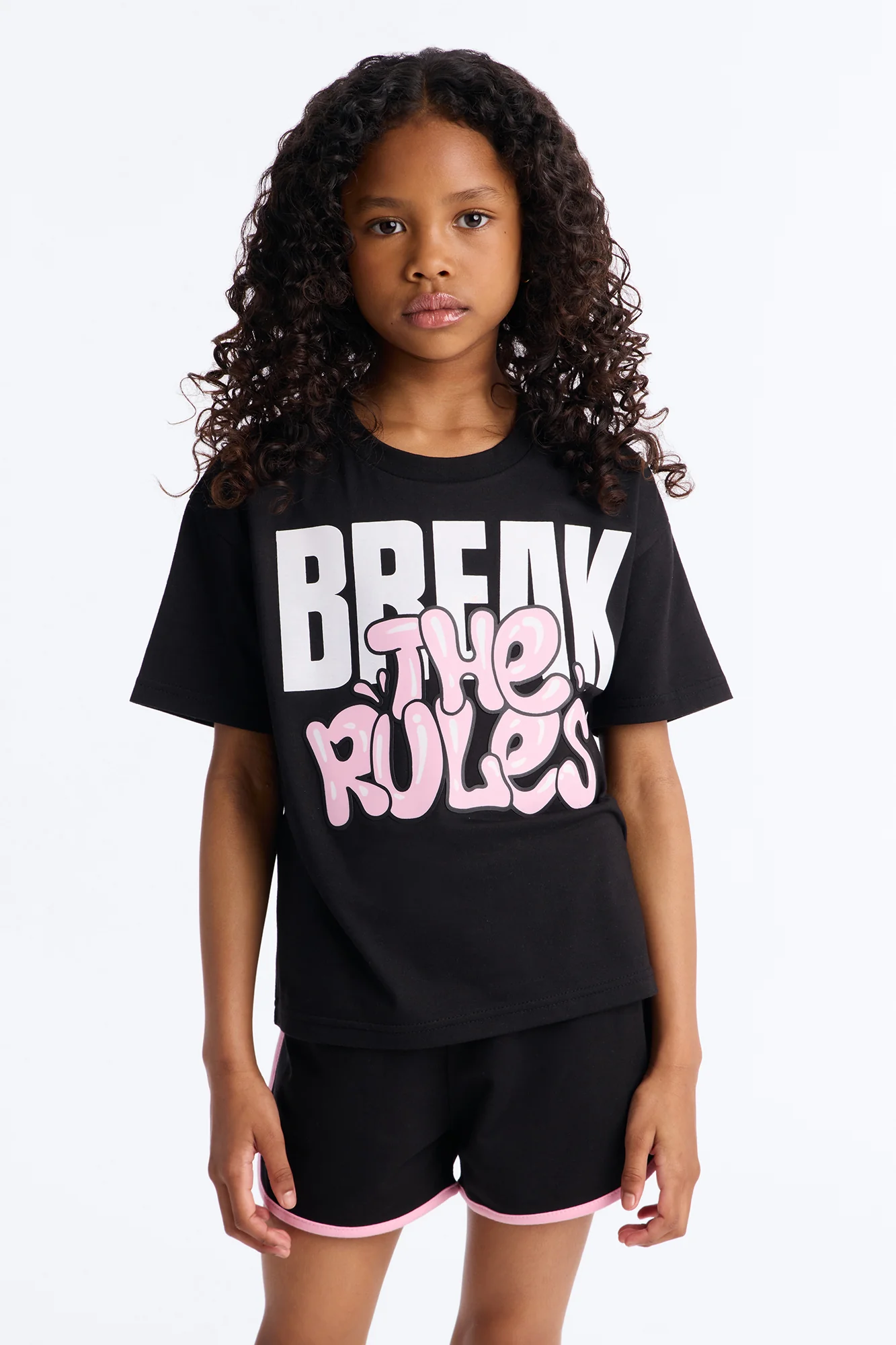 Mini Break The Rules Short Set - Black - Image 2