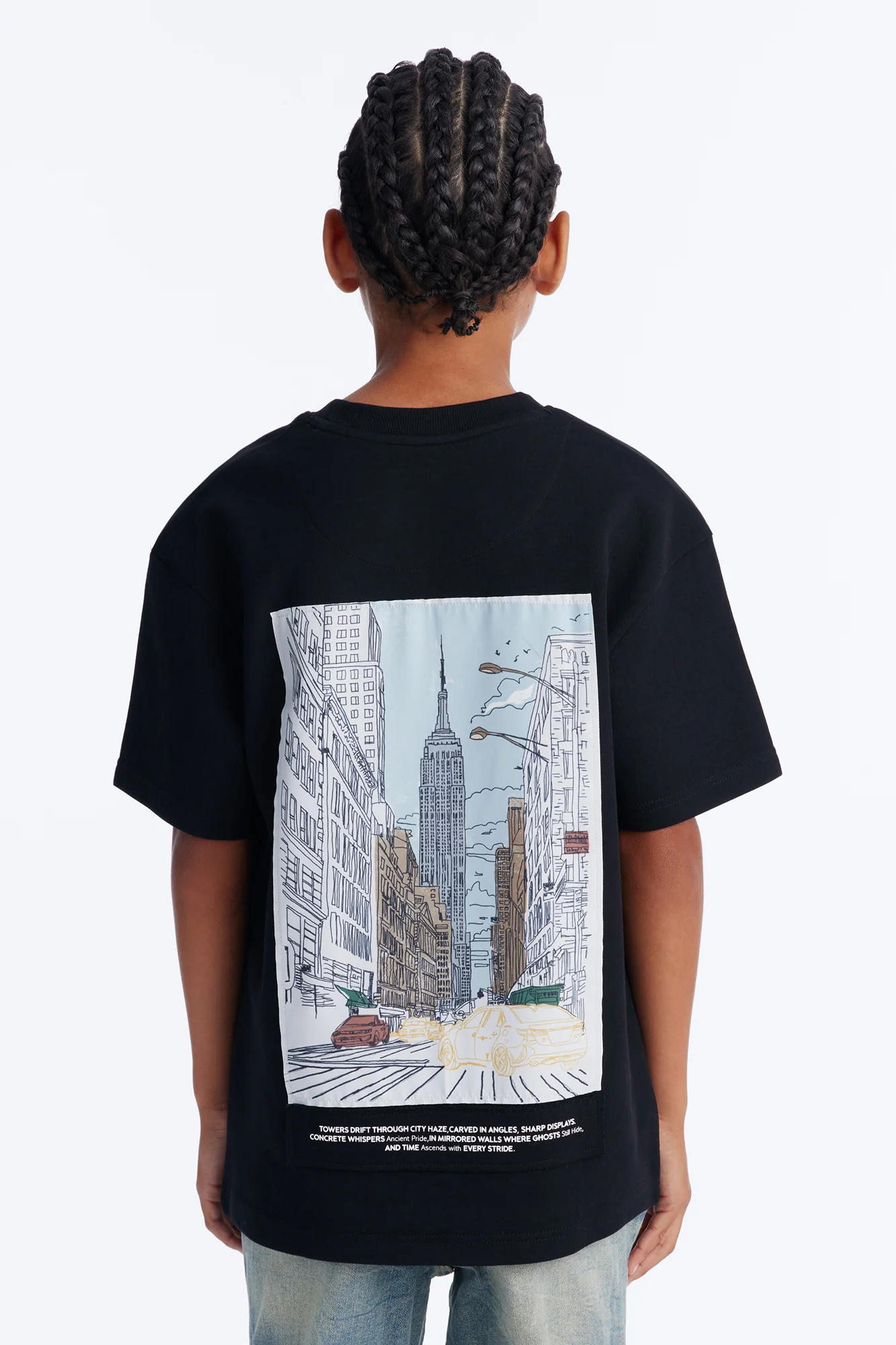 Mini Busy Streets Of NYC Short Sleeve Tee - Black