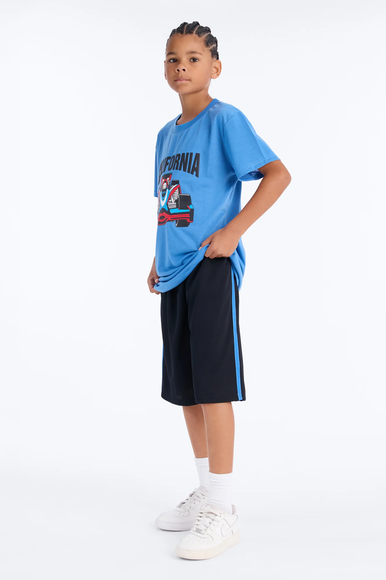 Mini California Racing Short Set - Blue/combo