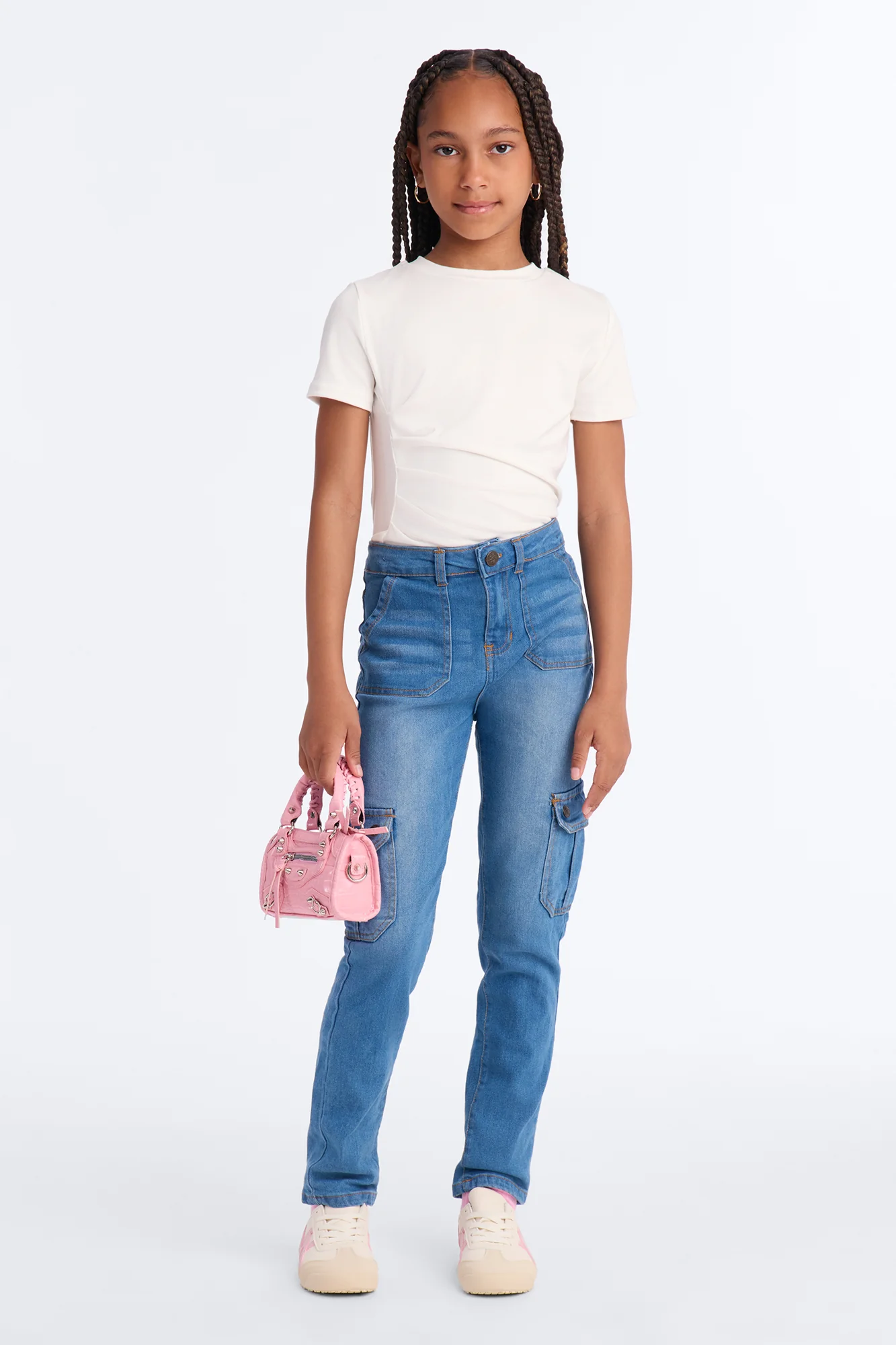 Mini Cargo Cutie Jeans - Medium Wash - Image 2
