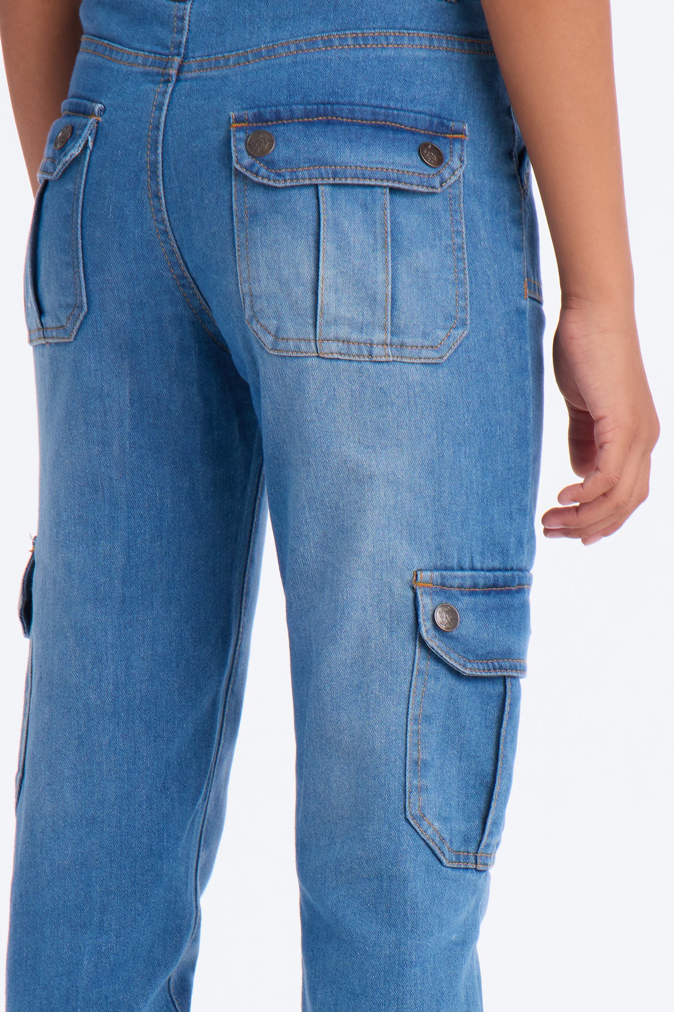 Mini Cargo Cutie Jeans - Medium Wash - Image 3