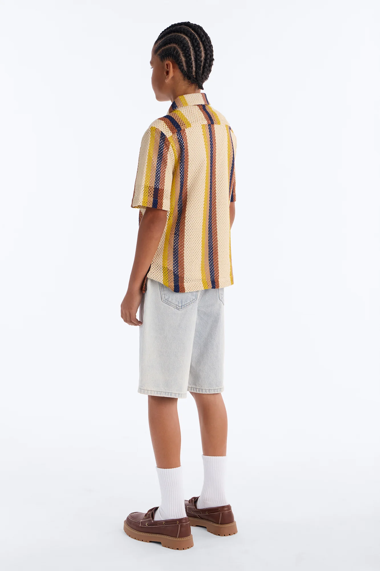 Mini Cdmx Crochet Button Up Shirt - Cream - Image 4