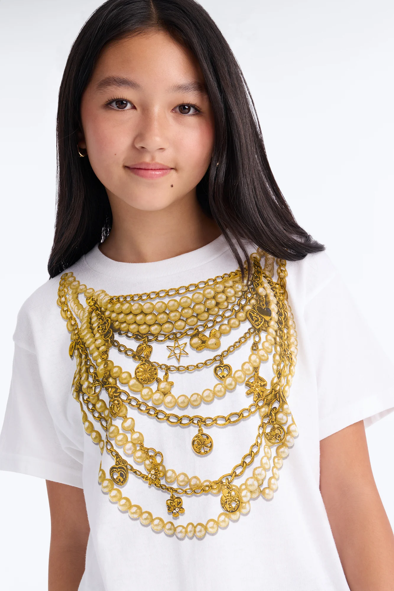Mini Chains On My Neck Oversize Tee - Off White - Image 3