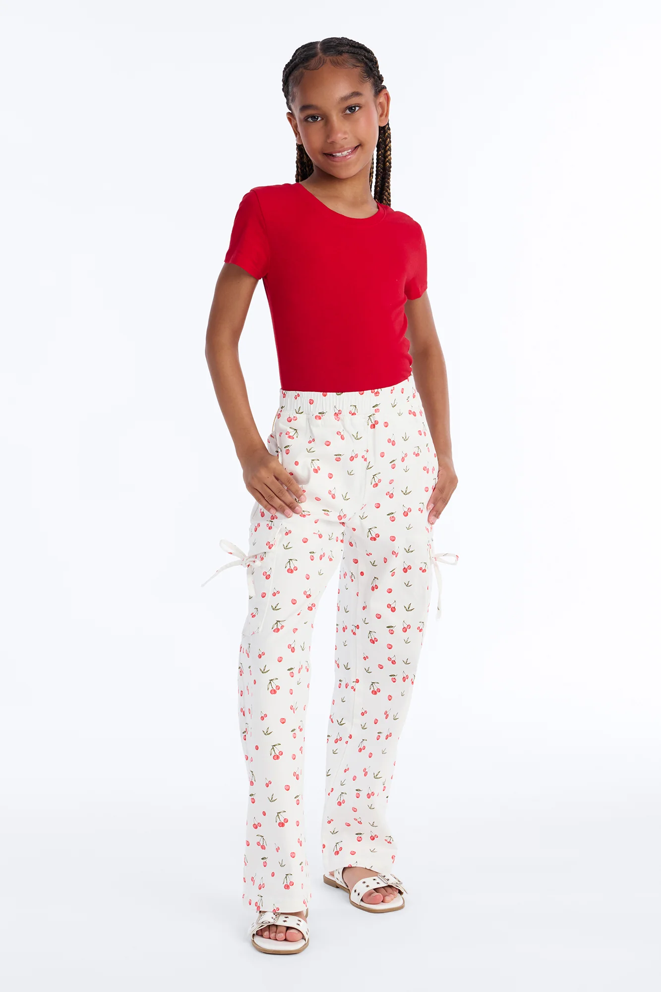 Mini Cheerful Cherries Jeans - White/combo - Image 2