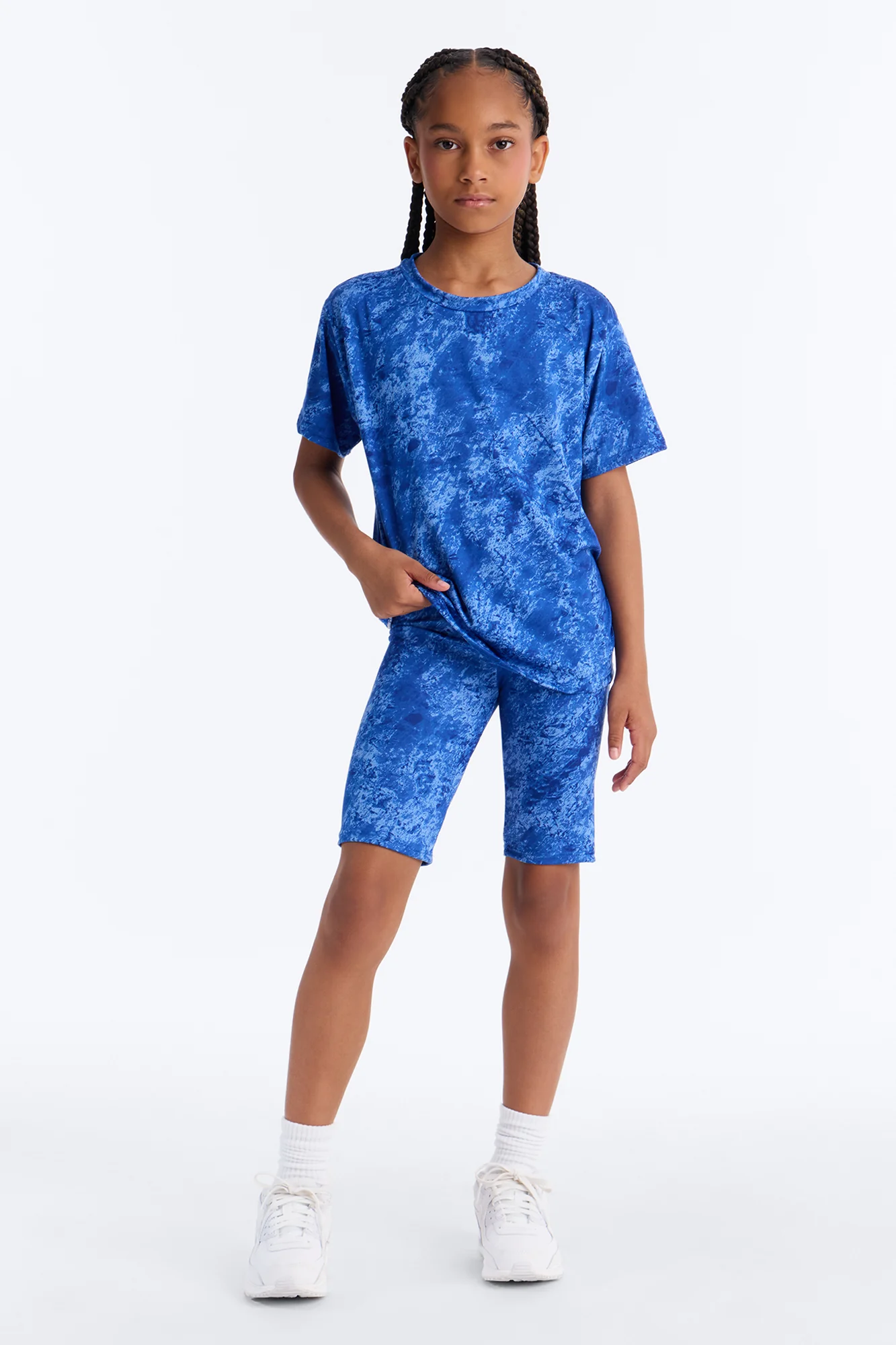 Mini Chelsea Biker Short Set - Royal