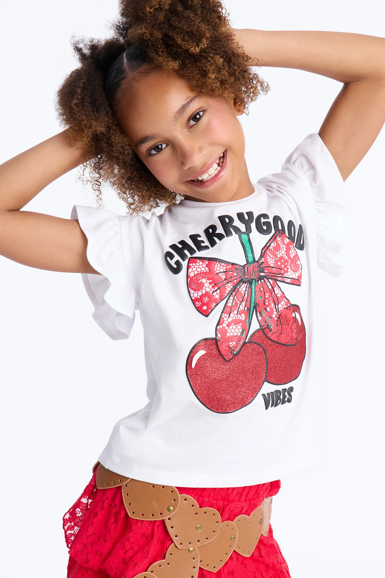 Mini Cherry Good Skirt Set - Red/combo - Image 2