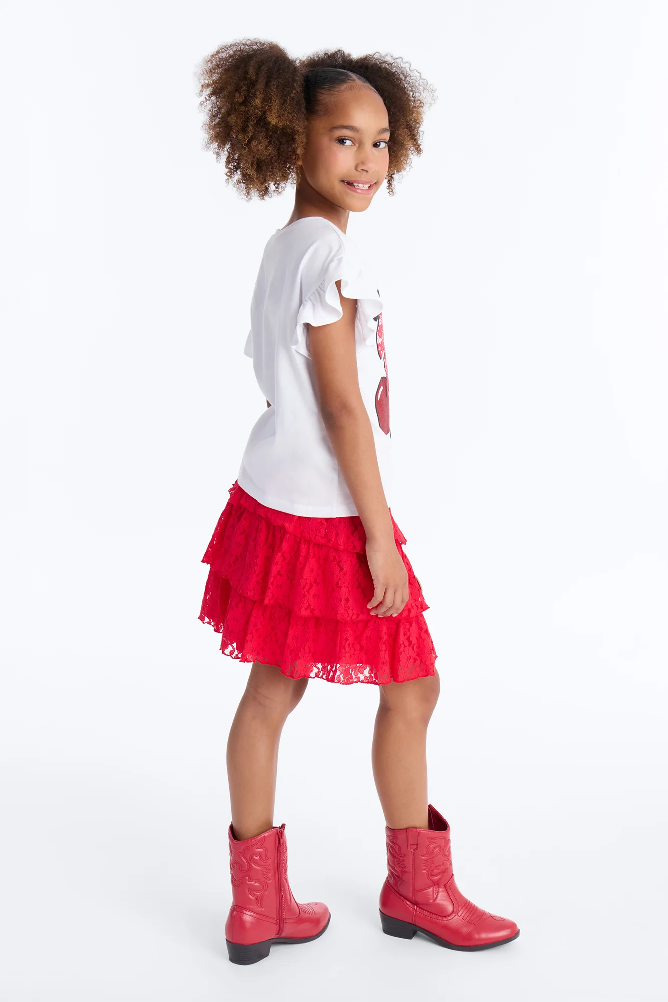 Mini Cherry Good Skirt Set - Red/combo - Image 4