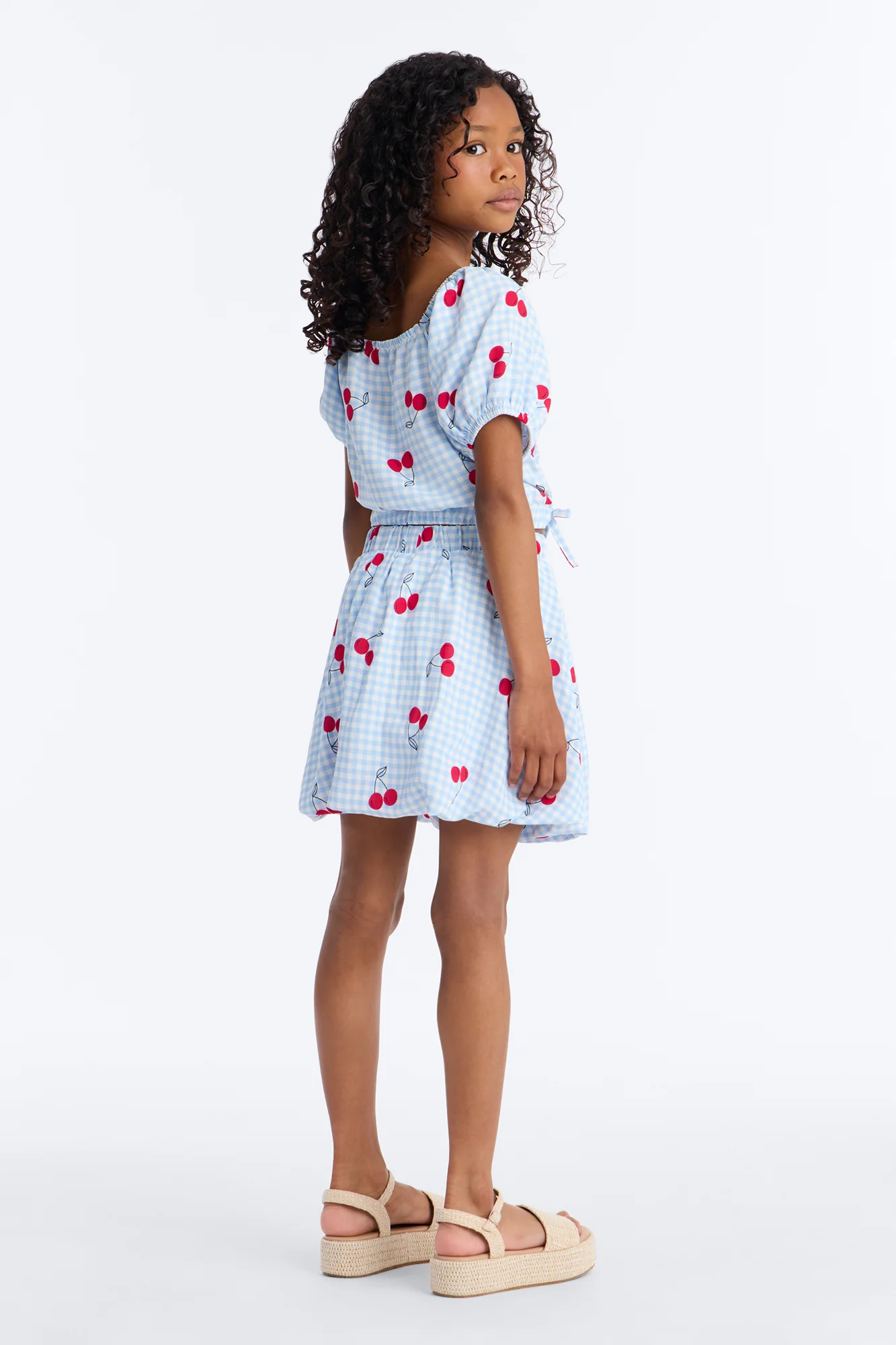 Mini Cherry Nice To Meet You Skirt Set - Blue/combo - Image 3