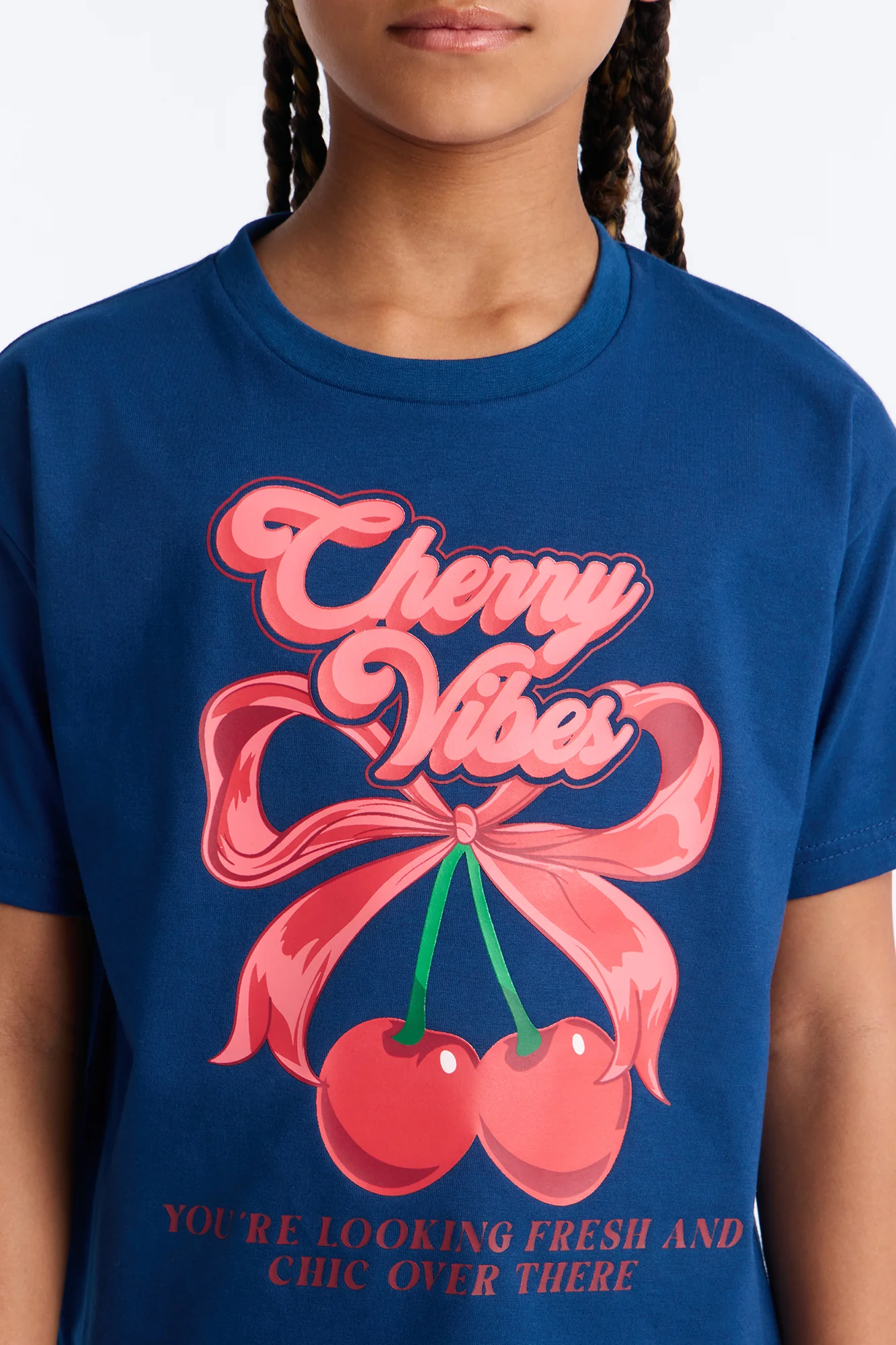 Mini Cherry Vibes Short Set - Navy - Image 3