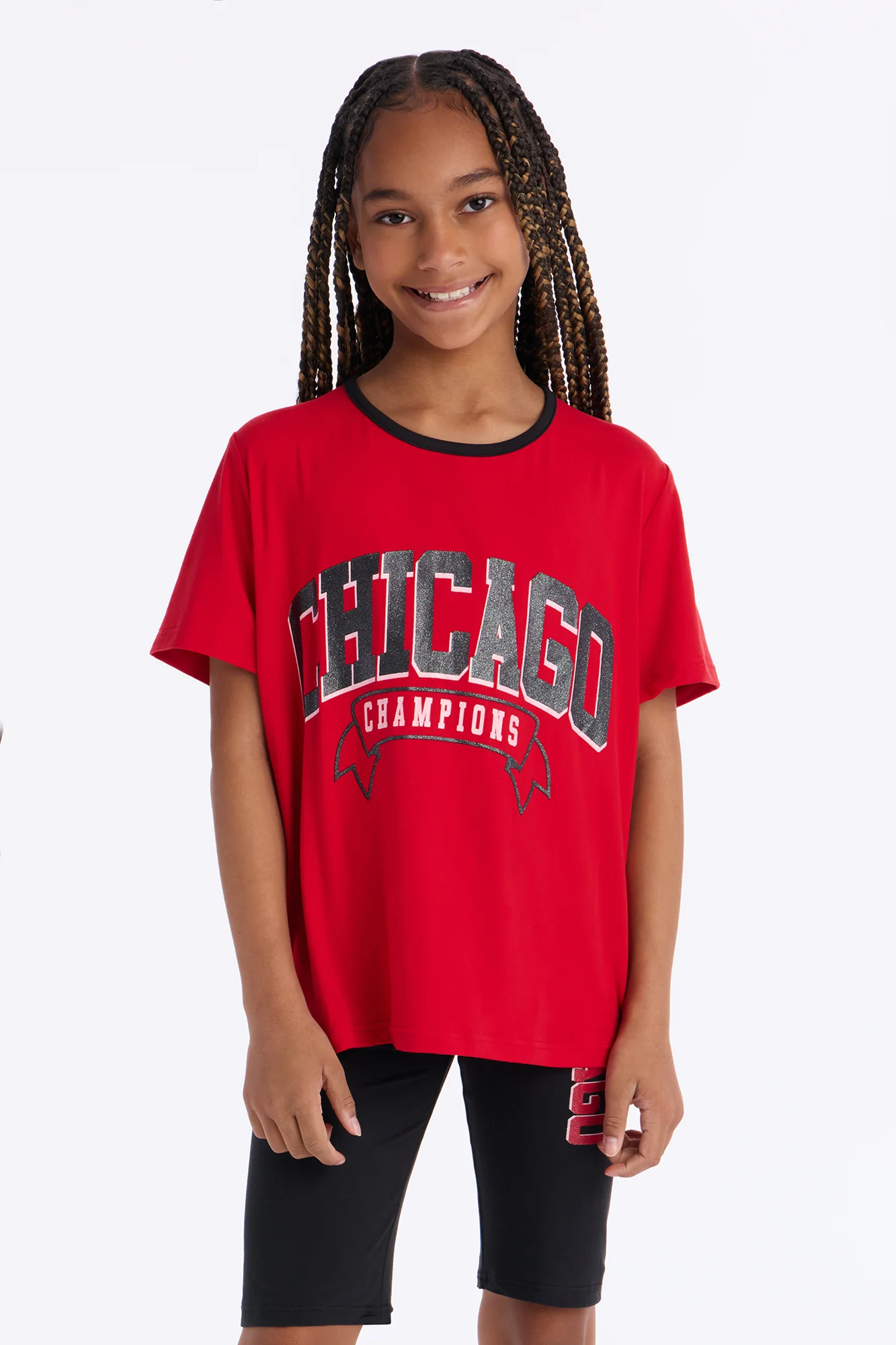 Mini Chicago Lifestyle Short Set - Red/Black - Image 2