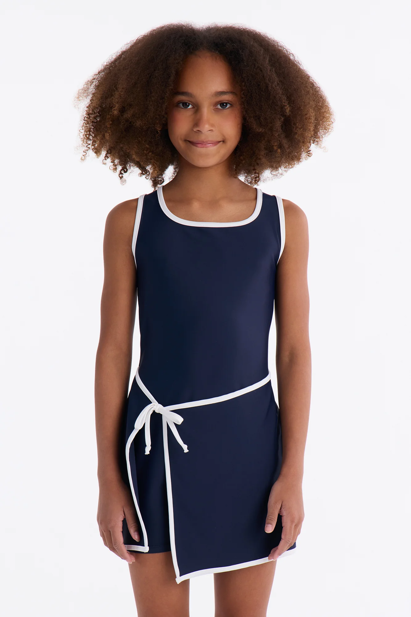Mini Coraline Contrast Romper - Navy/combo - Image 2