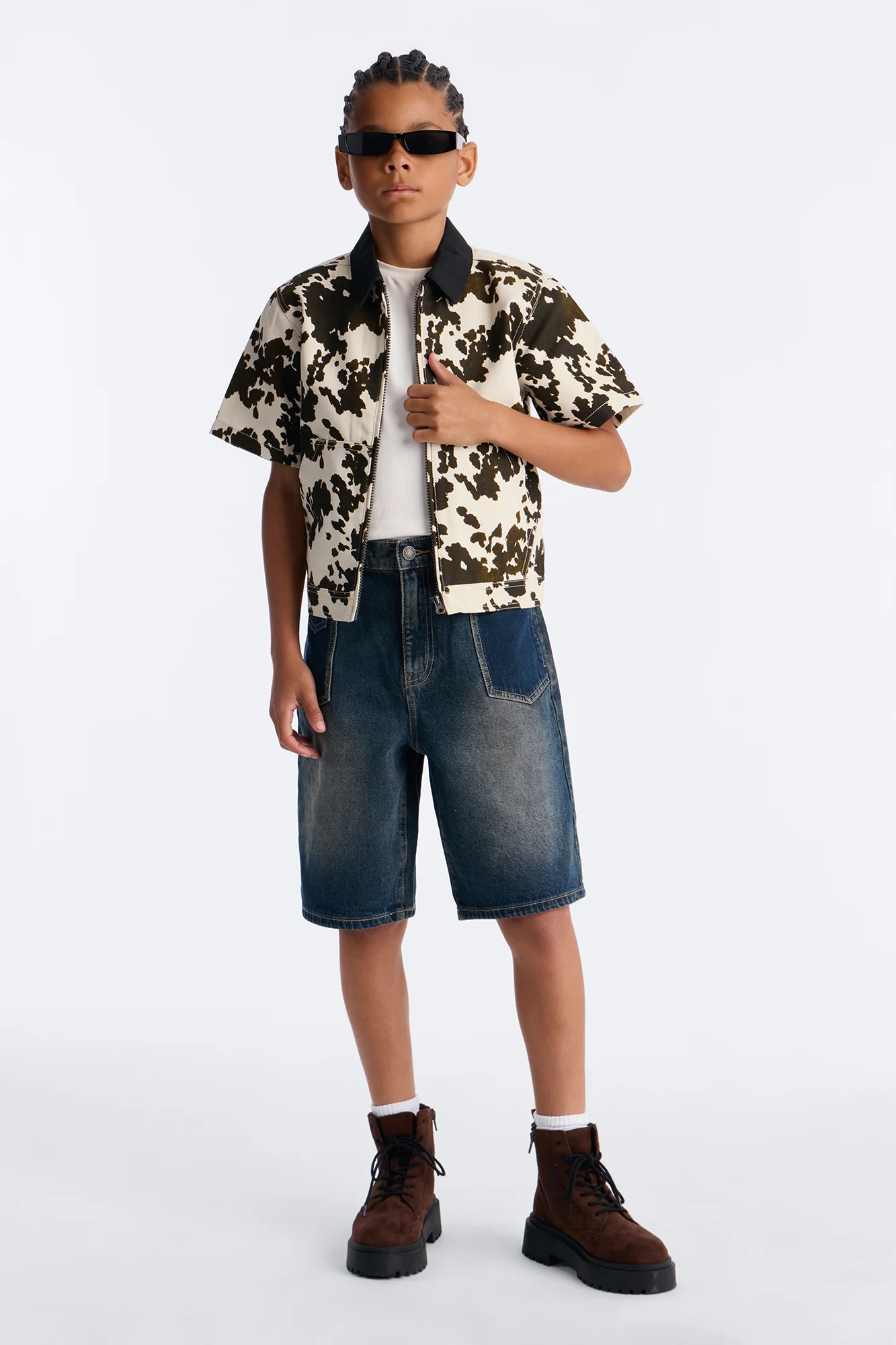 Mini Cropped Roxbury Contrast Collar Shirt - White/combo - Image 2
