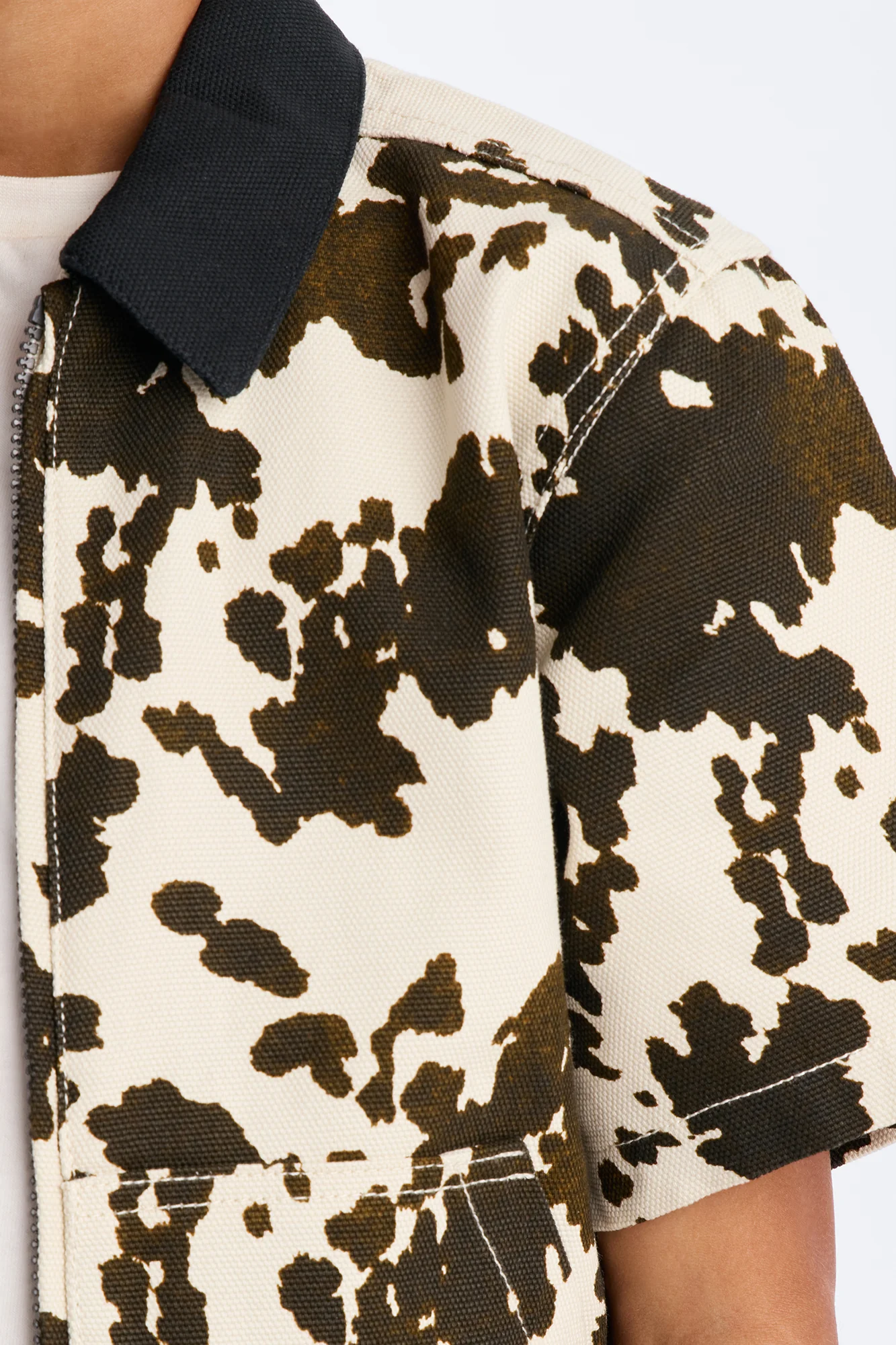 Mini Cropped Roxbury Contrast Collar Shirt - White/combo - Image 3