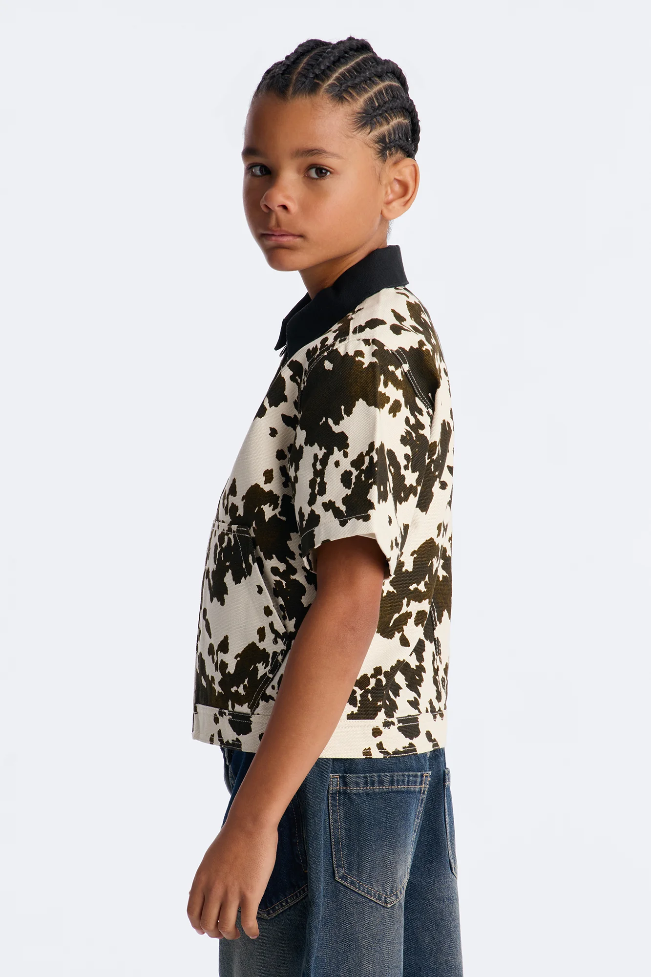 Mini Cropped Roxbury Contrast Collar Shirt - White/combo - Image 4