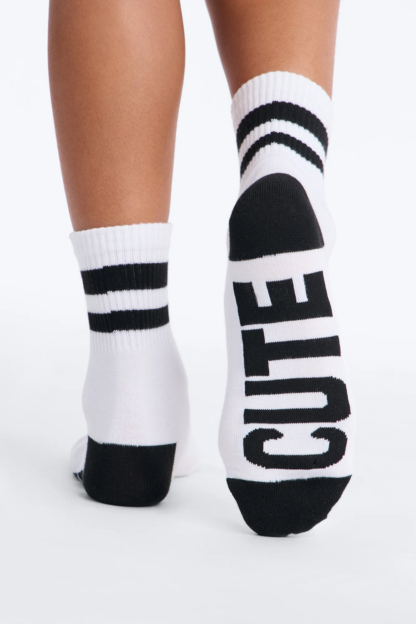 Mini Cute Crew Socks - White/Black