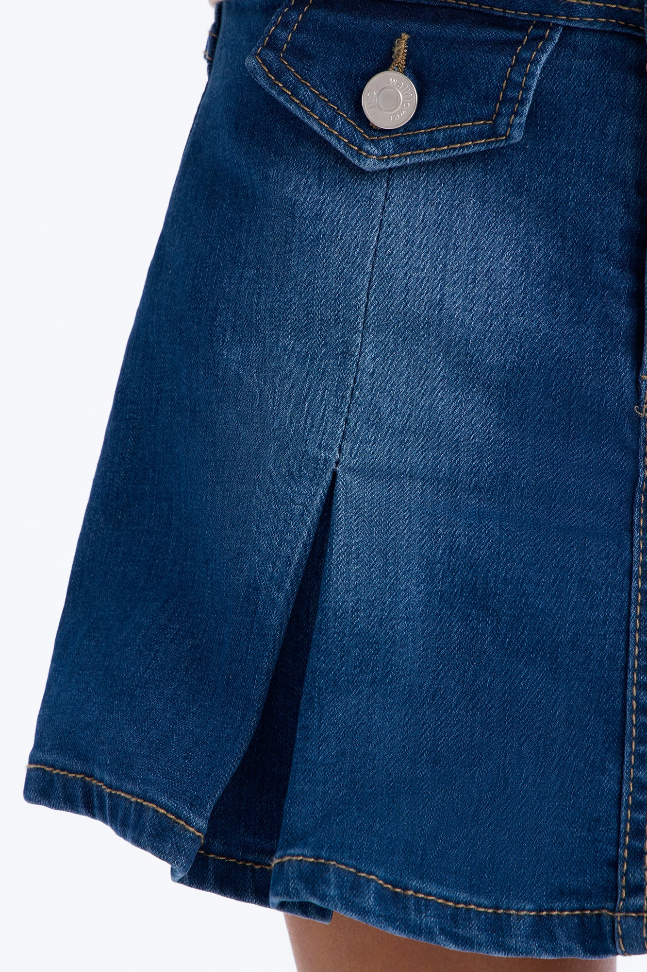 Mini Dancing Through It All Pleated Denim Skort - Medium Wash - Image 3