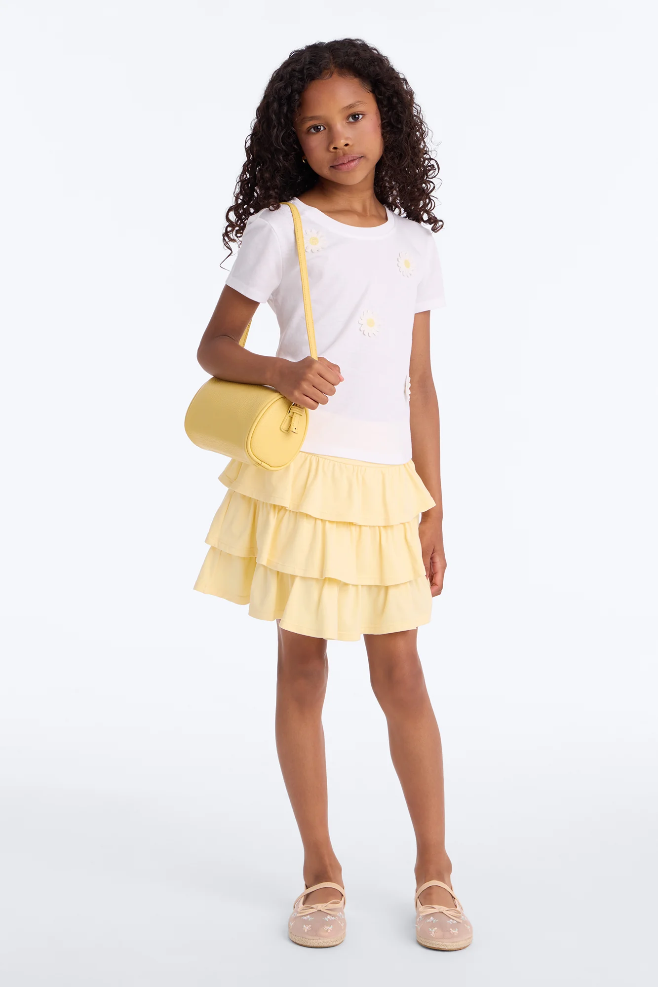 Mini Delightful Daisies Skirt Set - Yellow/combo