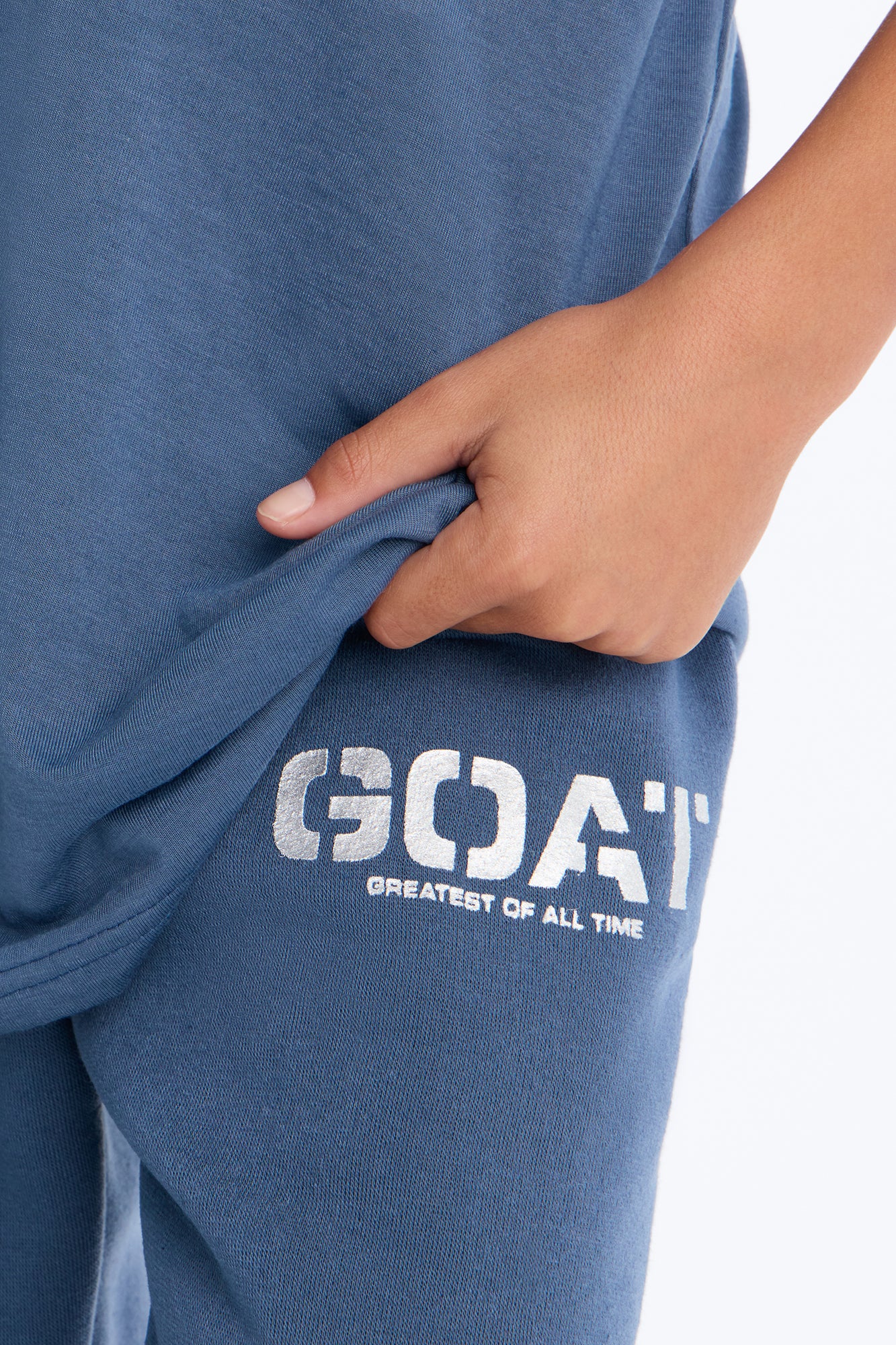 Mini Don't Mess With The GOAT Jogger Pant Set - Blue - Image 3