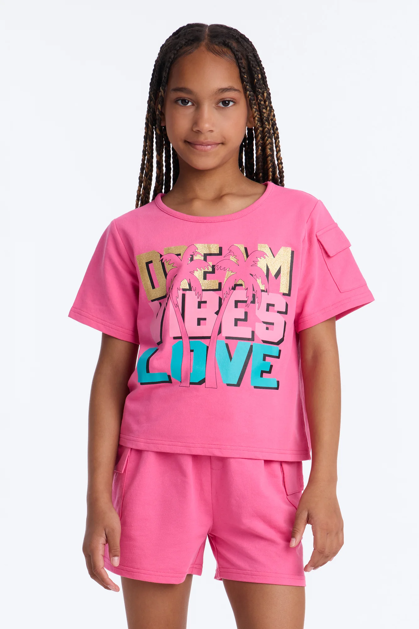 Mini Dream Vibes Love Short Set - Rose - Image 2