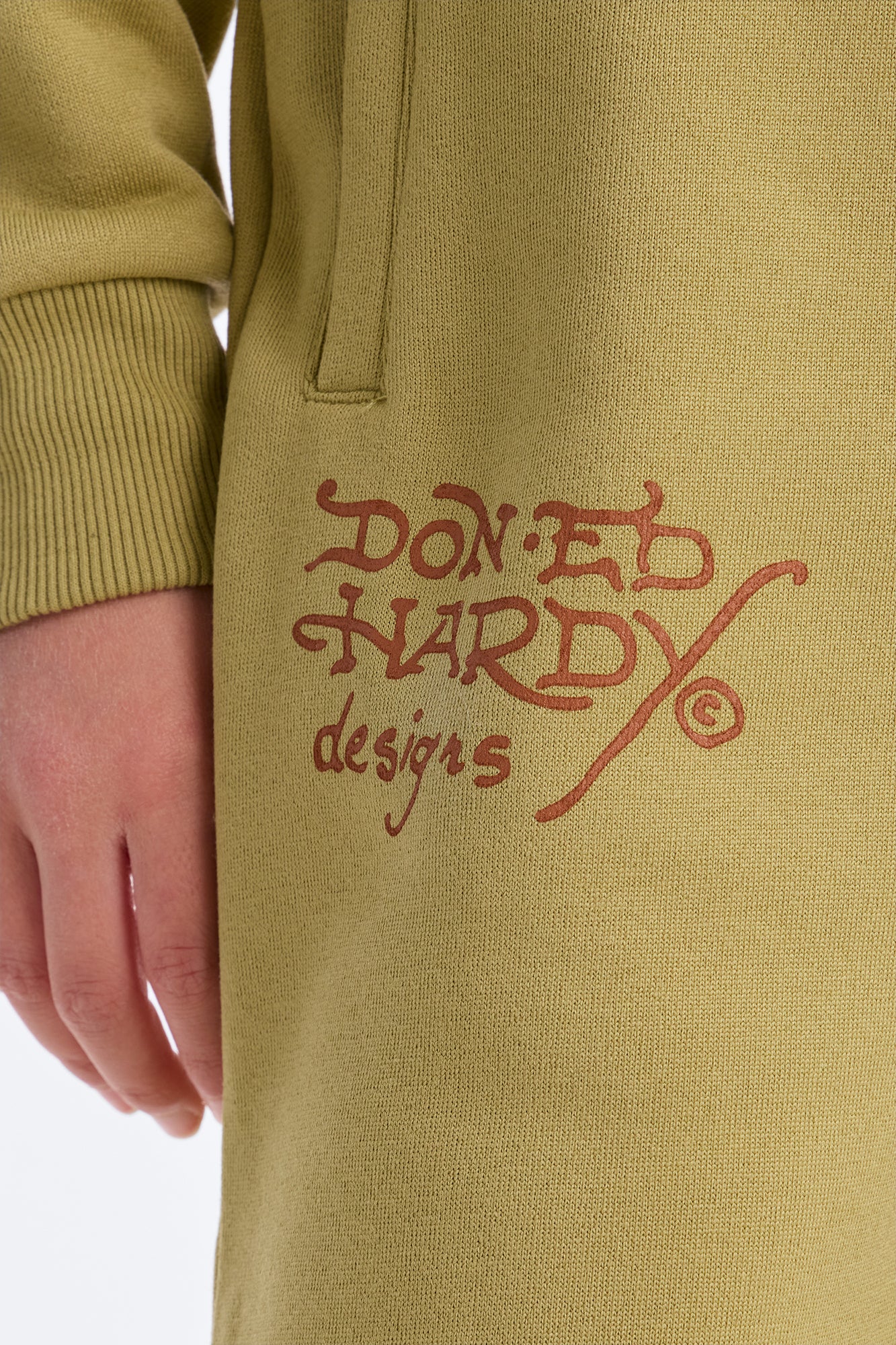 Mini Ed Hardy Bouquet Fleece Pants - Olive - Image 3