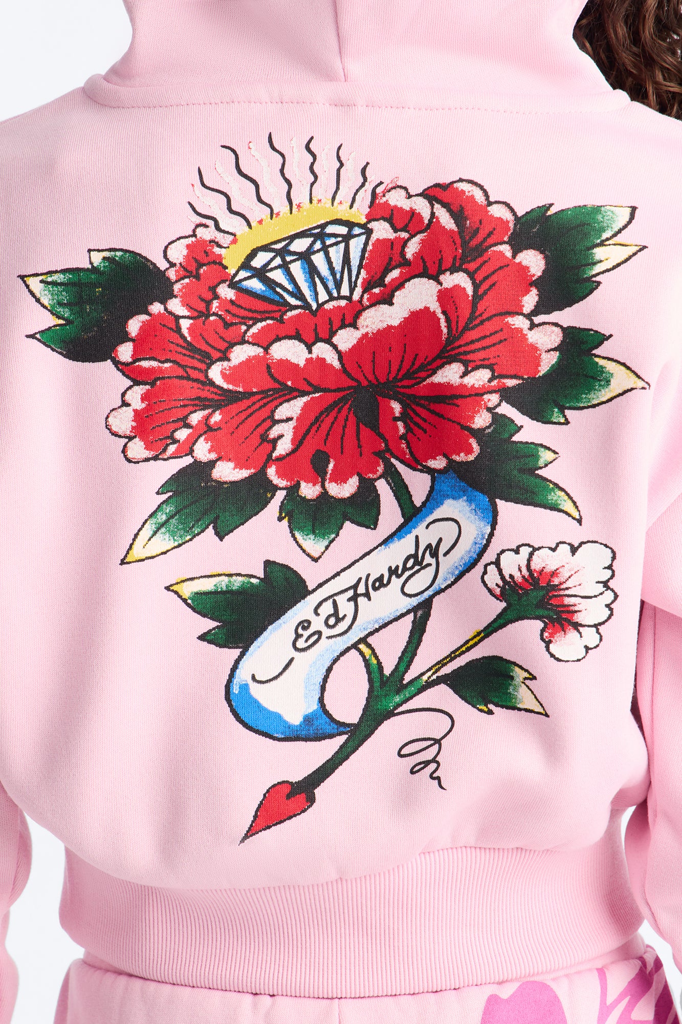 Mini Ed Hardy Butterfly Fleece Zip Hoodie - Pink - Image 5
