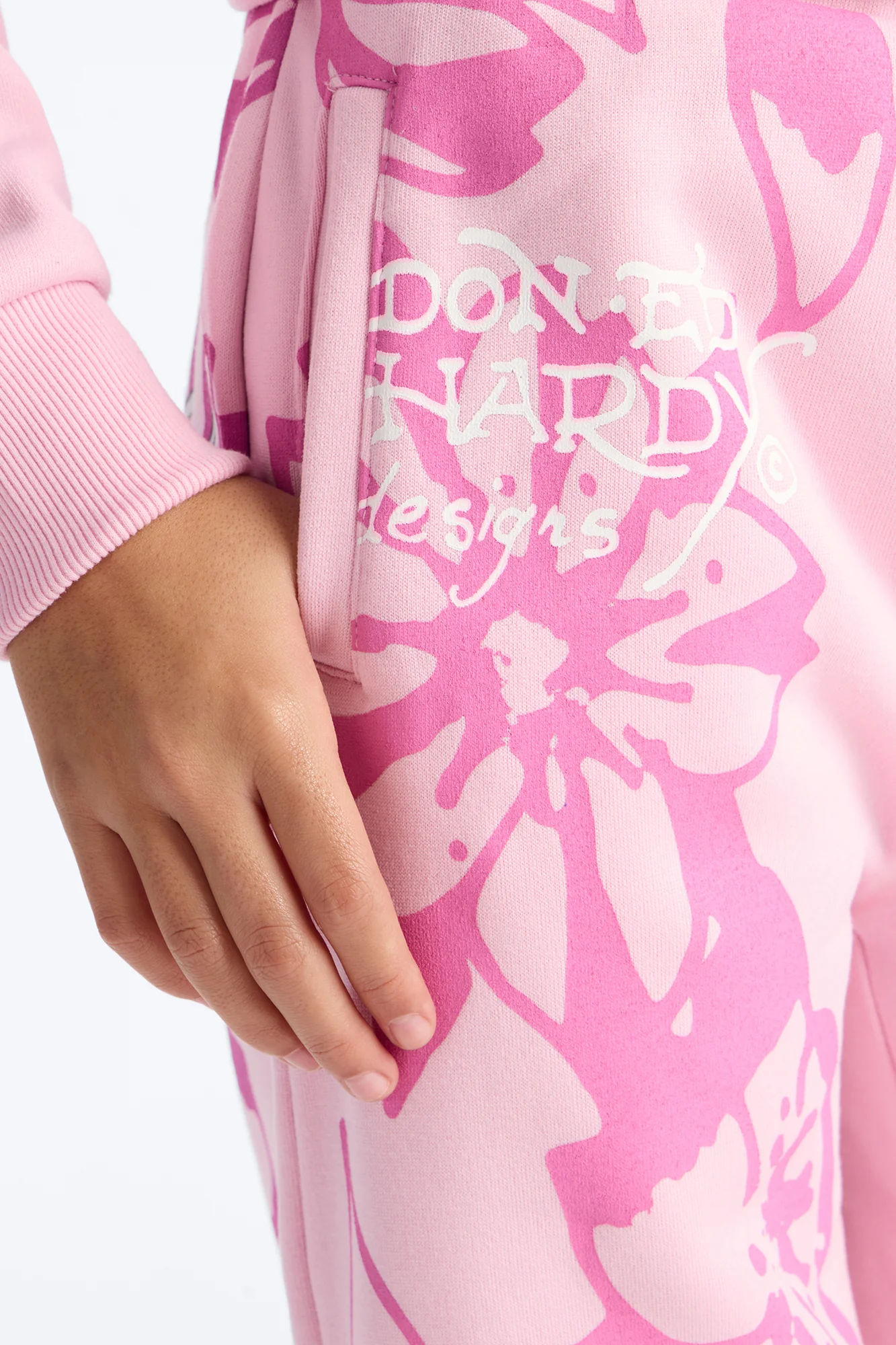Mini Ed Hardy Floral Fleece Pants - Pink - Image 3