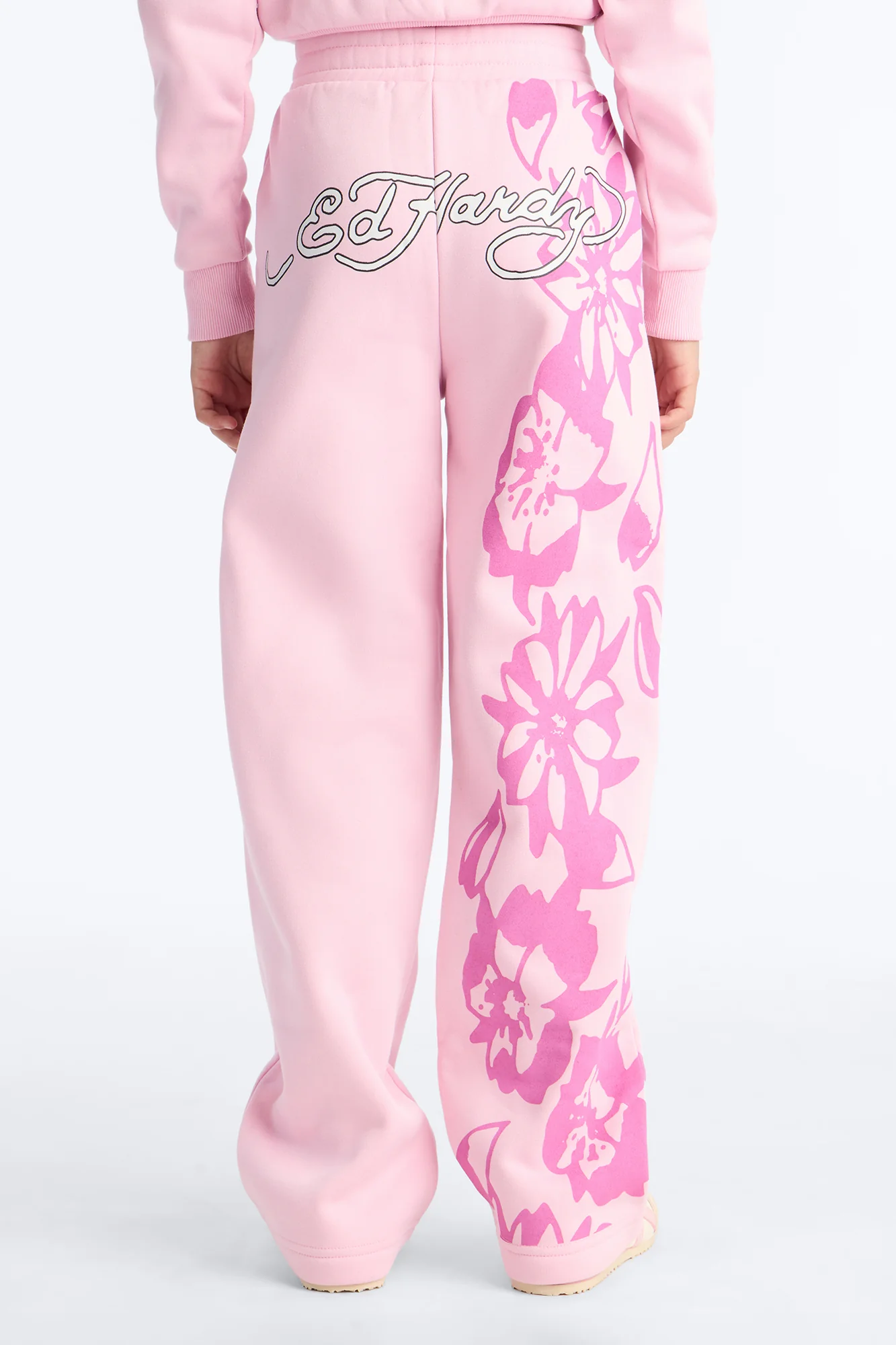 Mini Ed Hardy Floral Fleece Pants - Pink - Image 4