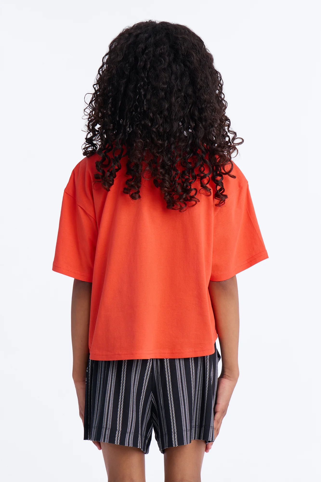 Mini Elisa Relaxed Crop Tee II - Orange - Image 4