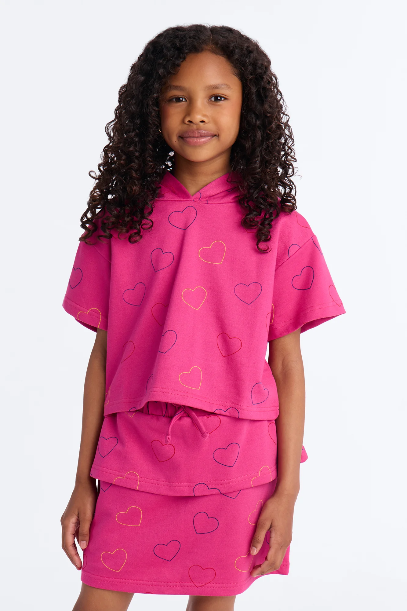 Mini Endless Hearts Skort Set - Hot Pink - Image 2