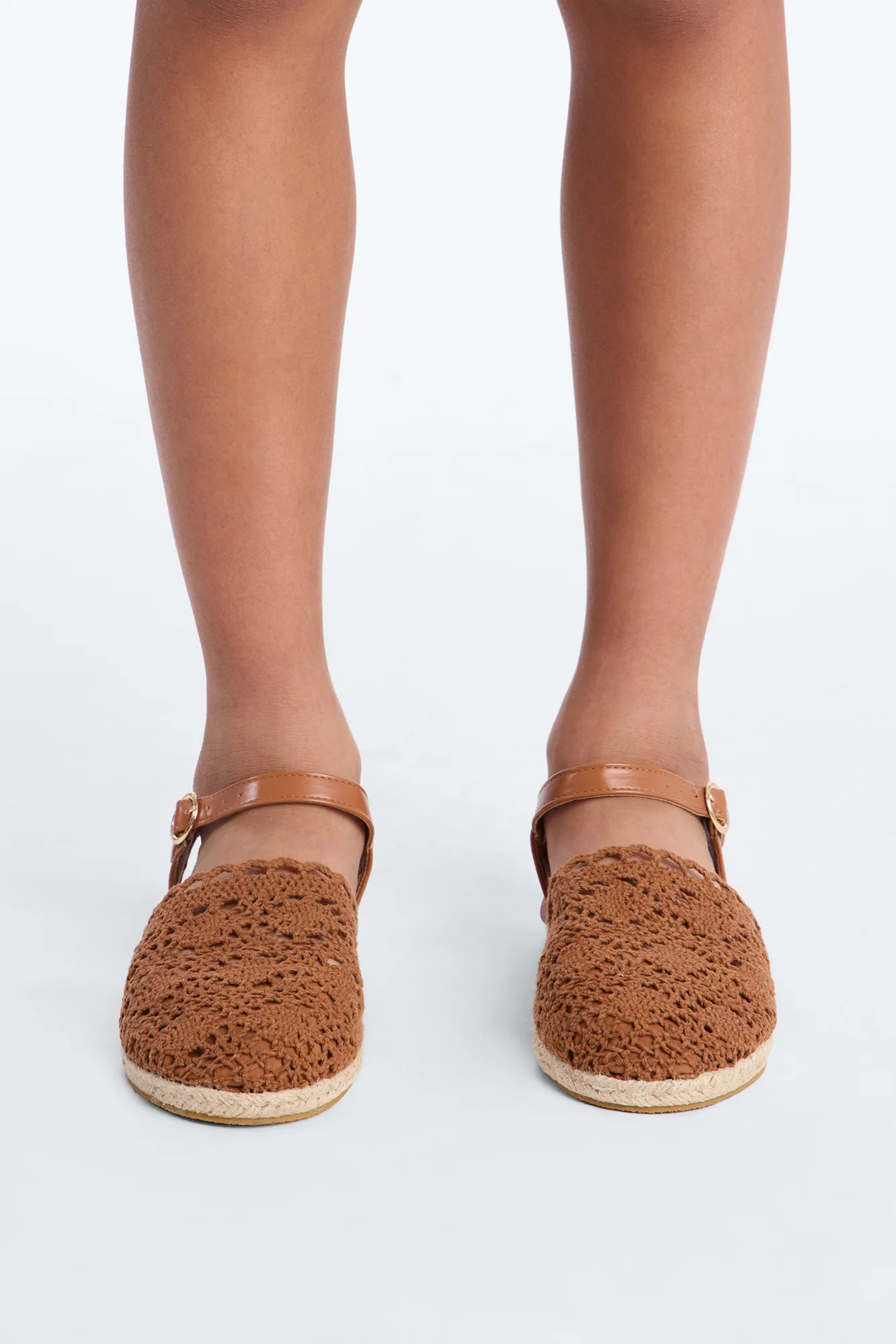 Mini Estelle Crochet Espadrille Flats - Tan - Image 2