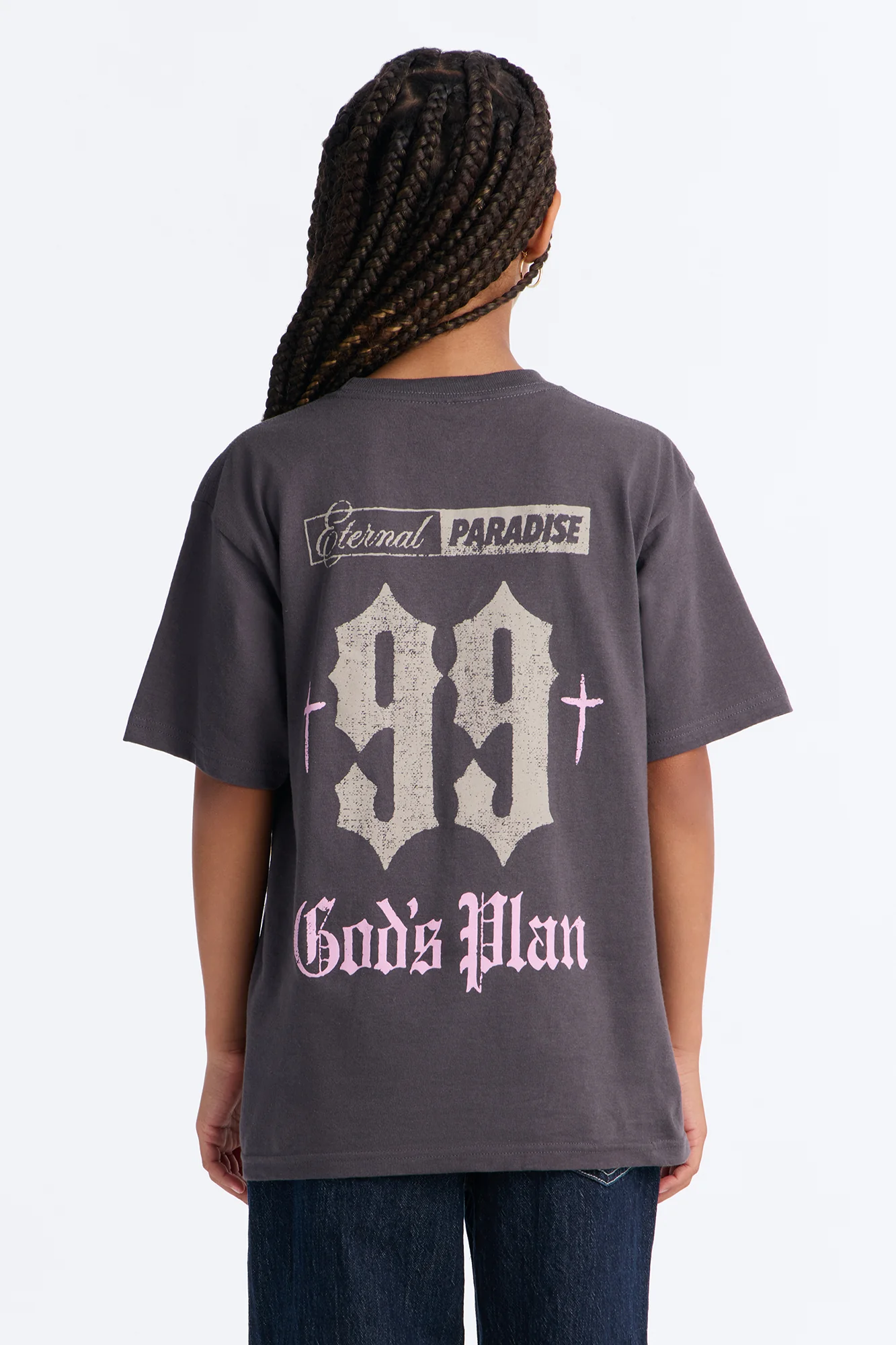 Mini Eternal Paradise God's Plan Short Sleeve Tee - Charcoal
